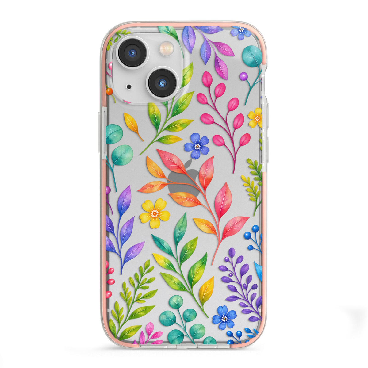 Colour Meadow iPhone 13 Mini TPU Impact Case with Pink Edges