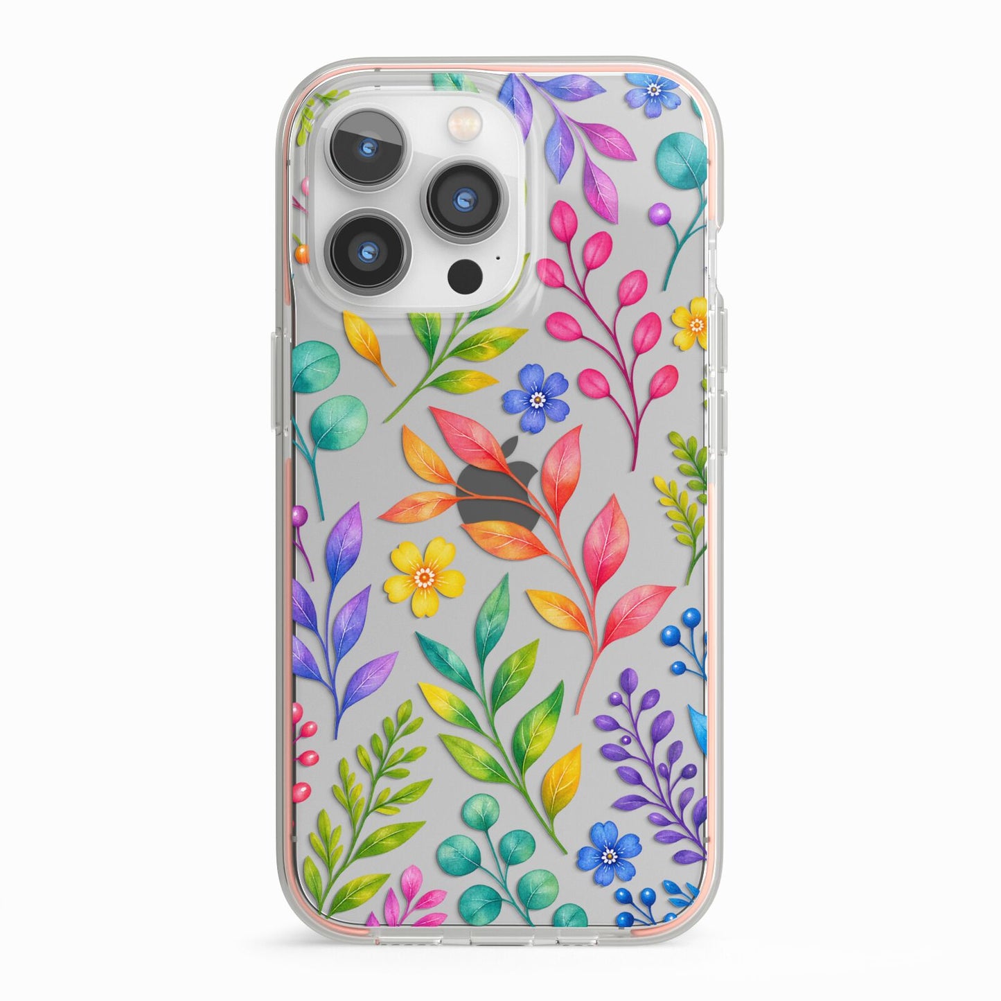Colour Meadow iPhone 13 Pro TPU Impact Case with Pink Edges