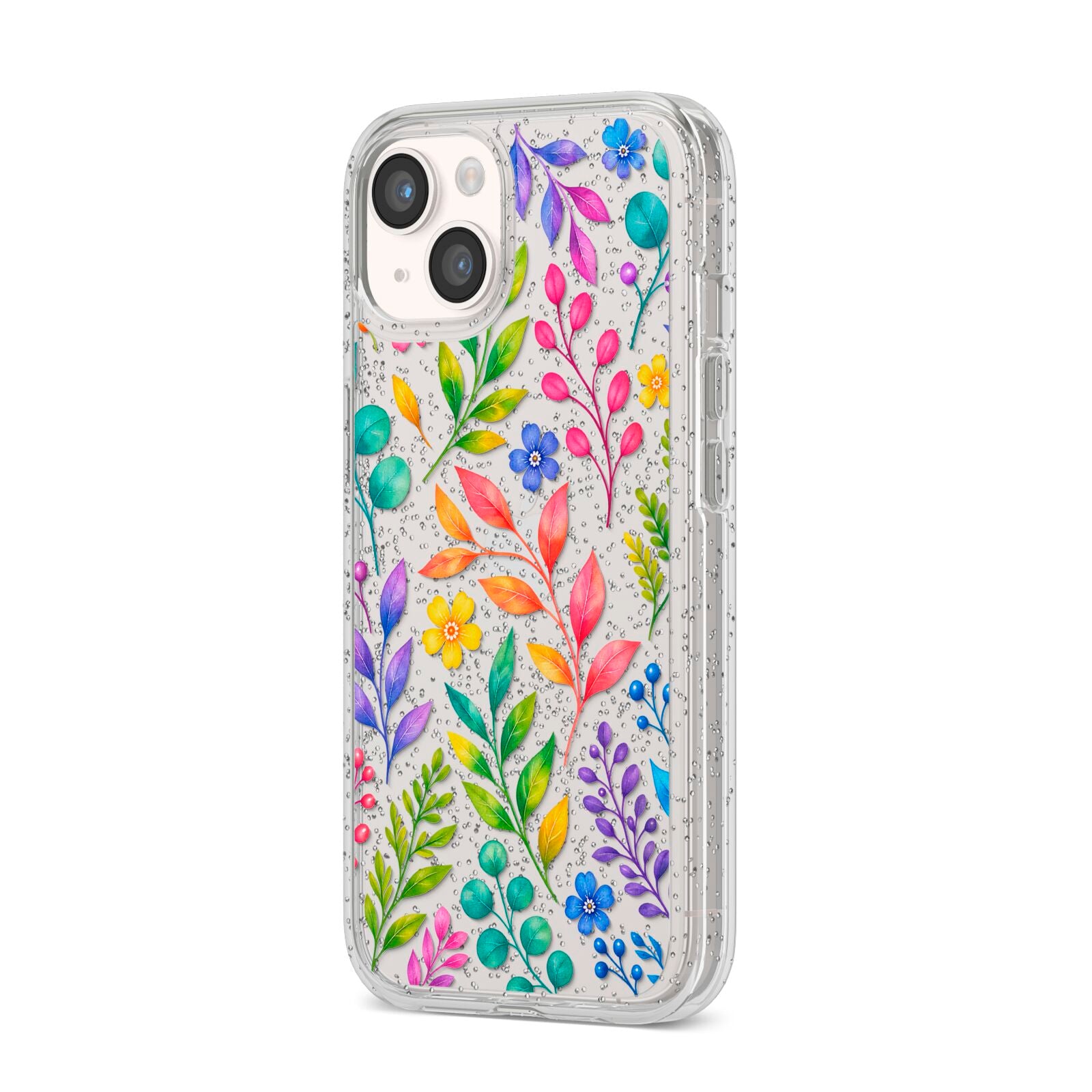 Colour Meadow iPhone 14 Glitter Tough Case Starlight Angled Image