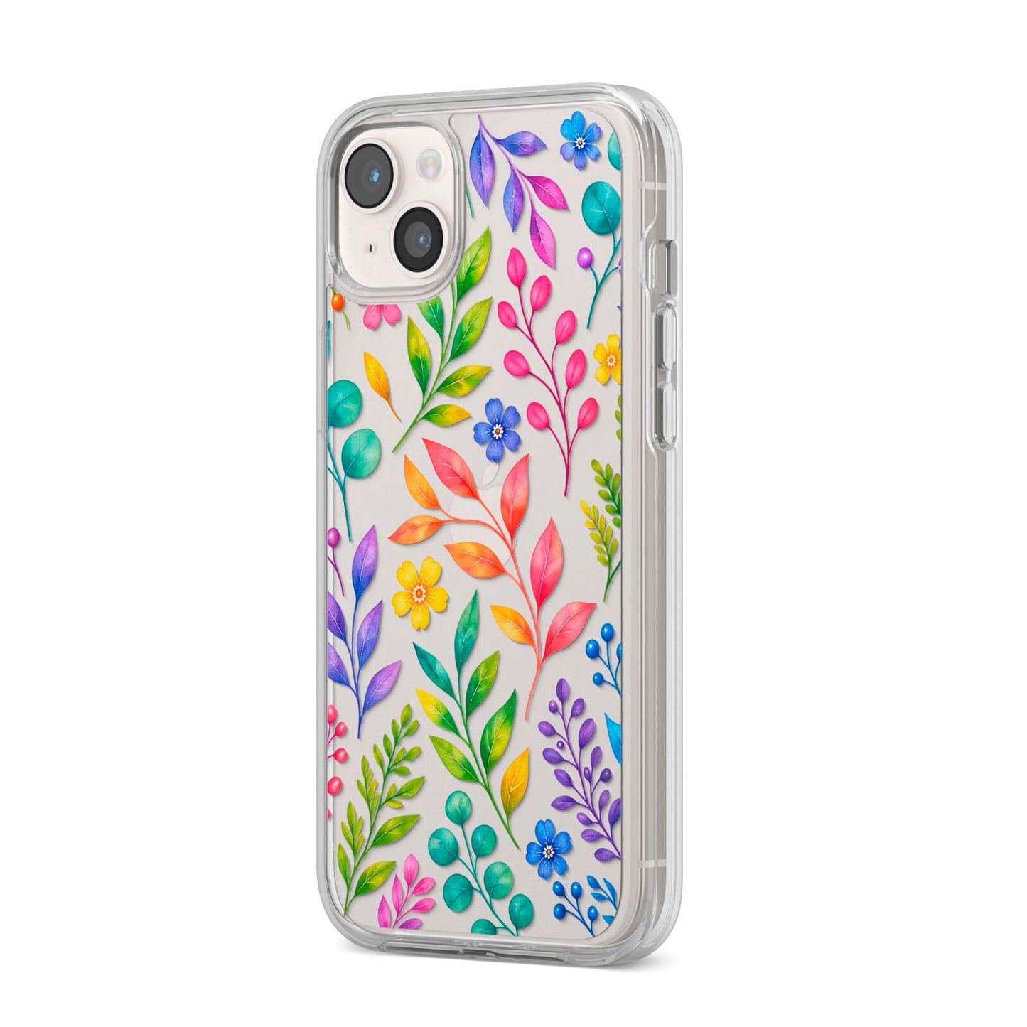 Colour Meadow iPhone 14 Plus Clear Tough Case Starlight Angled Image