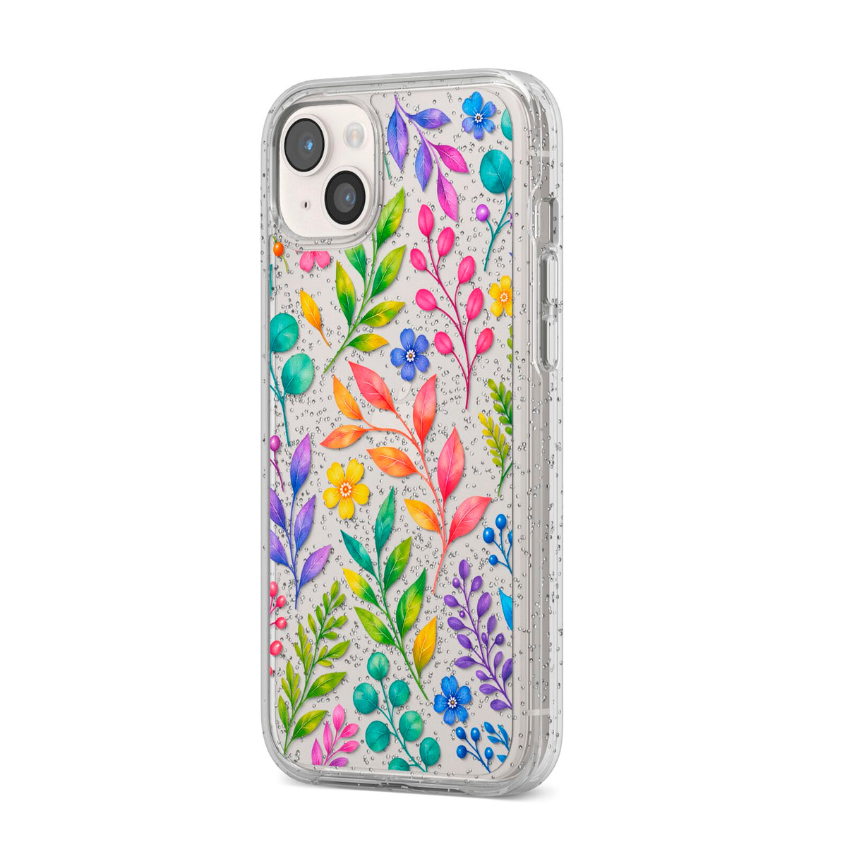 Colour Meadow iPhone 14 Plus Glitter Tough Case Starlight Angled Image