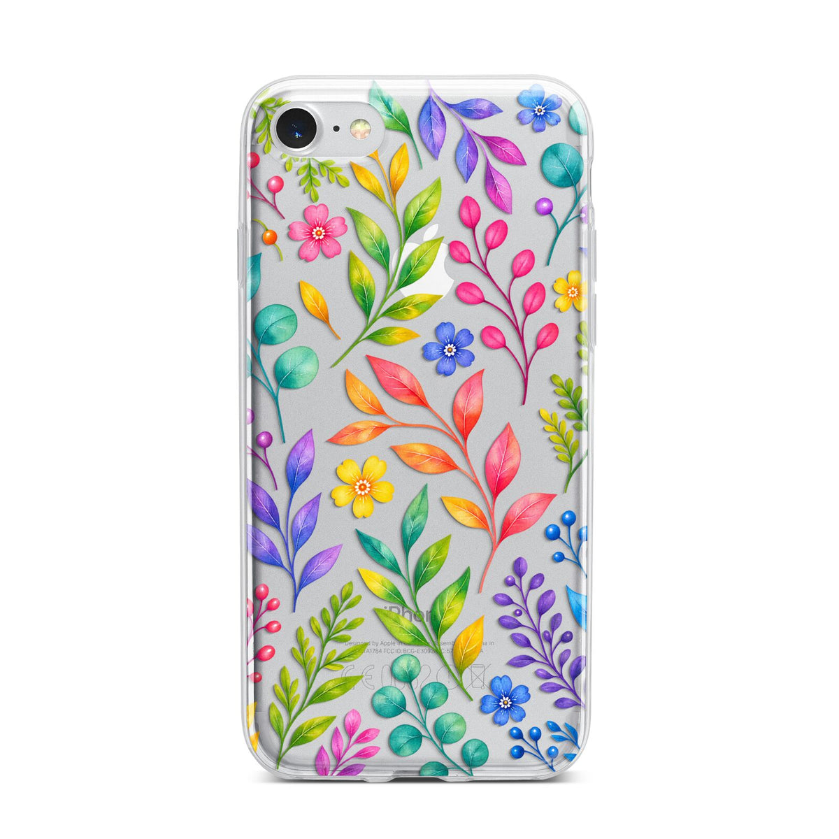 Colour Meadow iPhone 7 Bumper Case on Silver iPhone