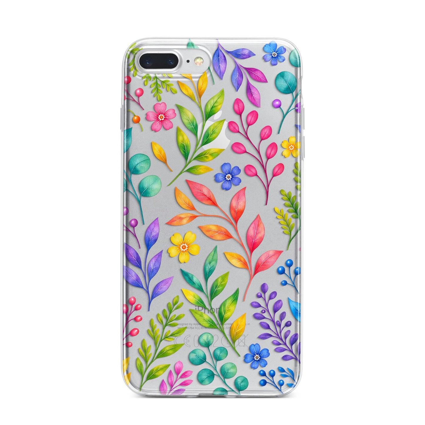 Colour Meadow iPhone 7 Plus Bumper Case on Silver iPhone