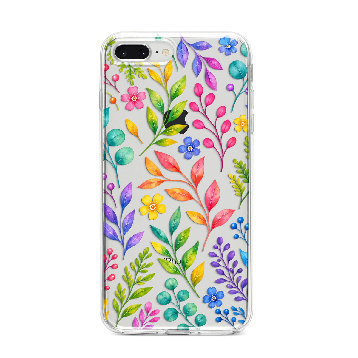 Colour Meadow iPhone 8 Plus Bumper Case on Silver iPhone