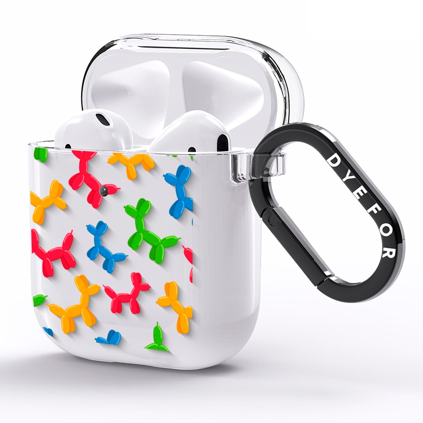 Colourful Balloon Animal AirPods Clear Case Side Image