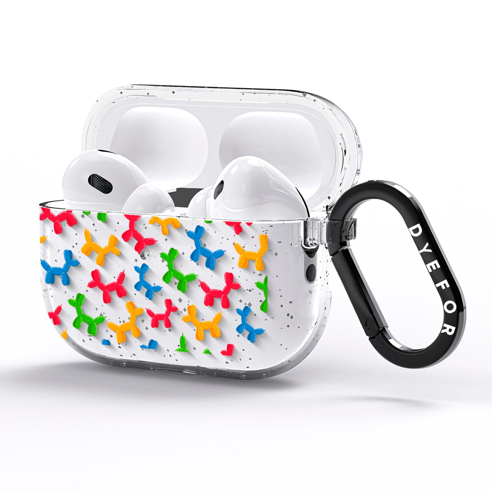 Colourful Balloon Animal AirPods Pro Glitter Case Side Image