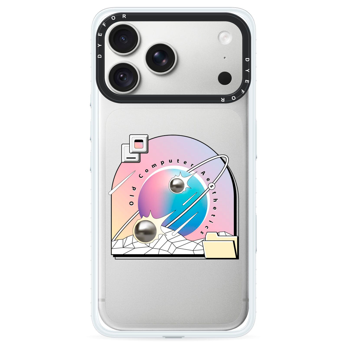 Computer Aesthetics iPhone 18 Pro Black Impact Pre order Case on Silver phone
