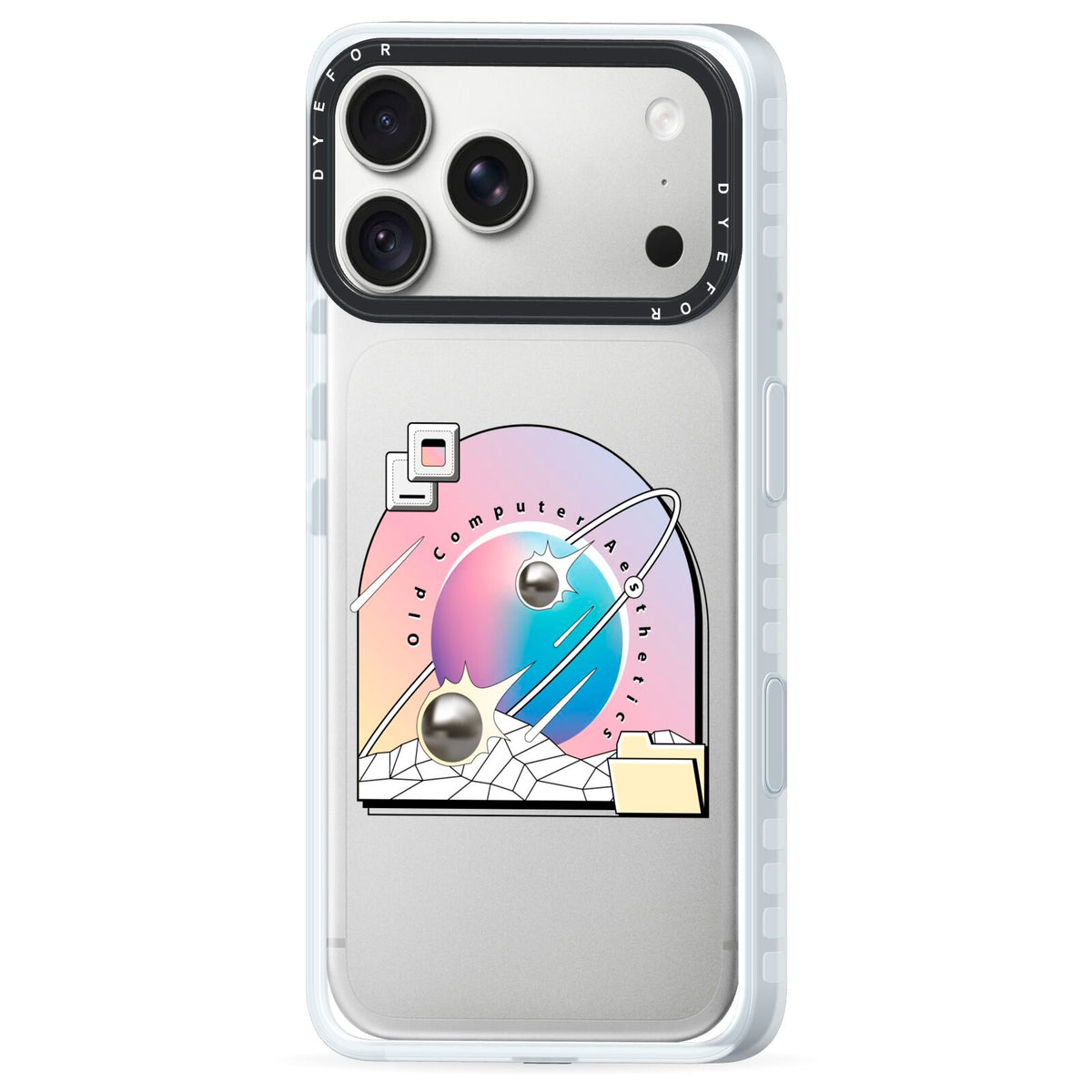 Computer Aesthetics iPhone 18 Pro Max Black Impact Pre order Case Side Angle on Silver phone