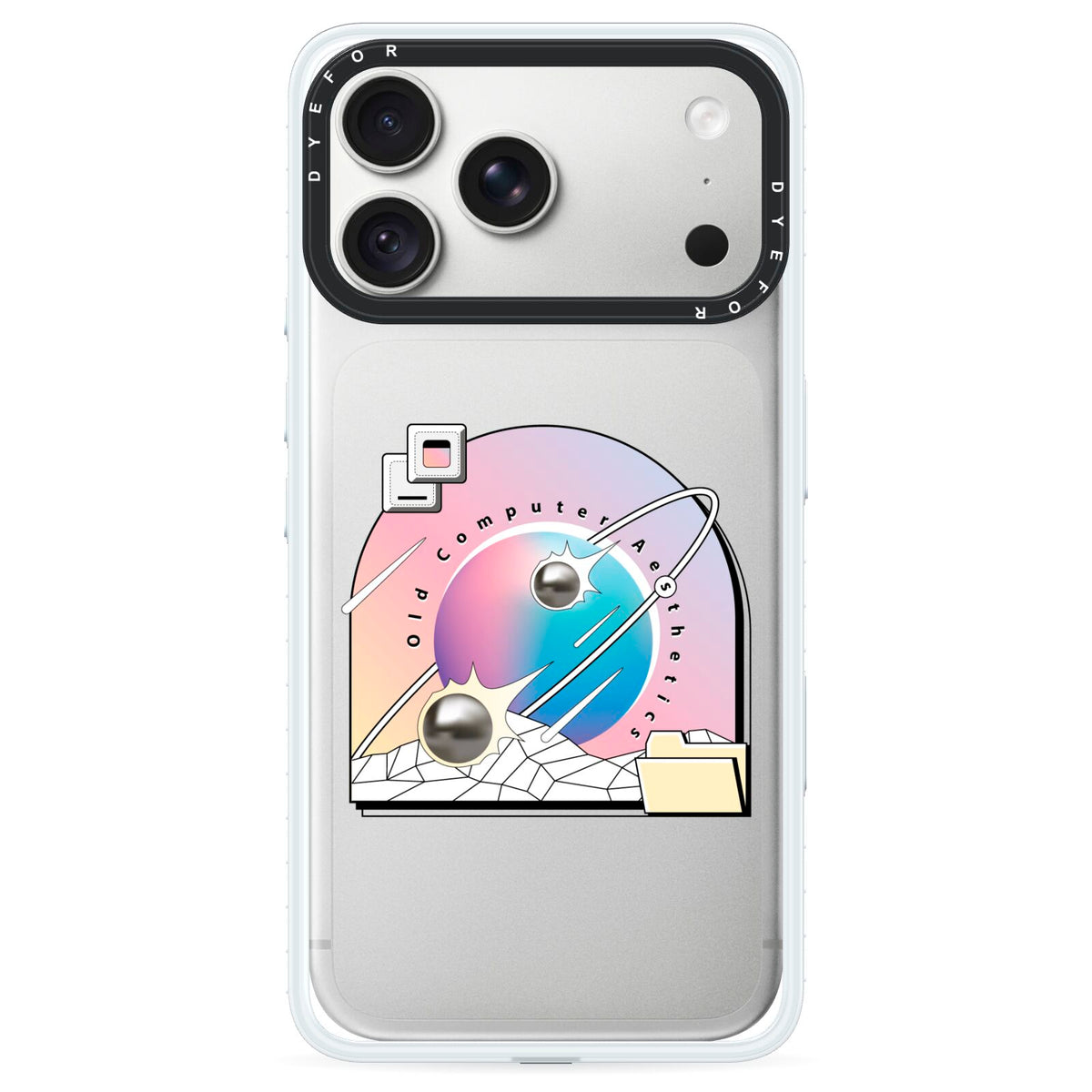 Computer Aesthetics iPhone 18 Pro Max Black Impact Pre order Case on Silver phone