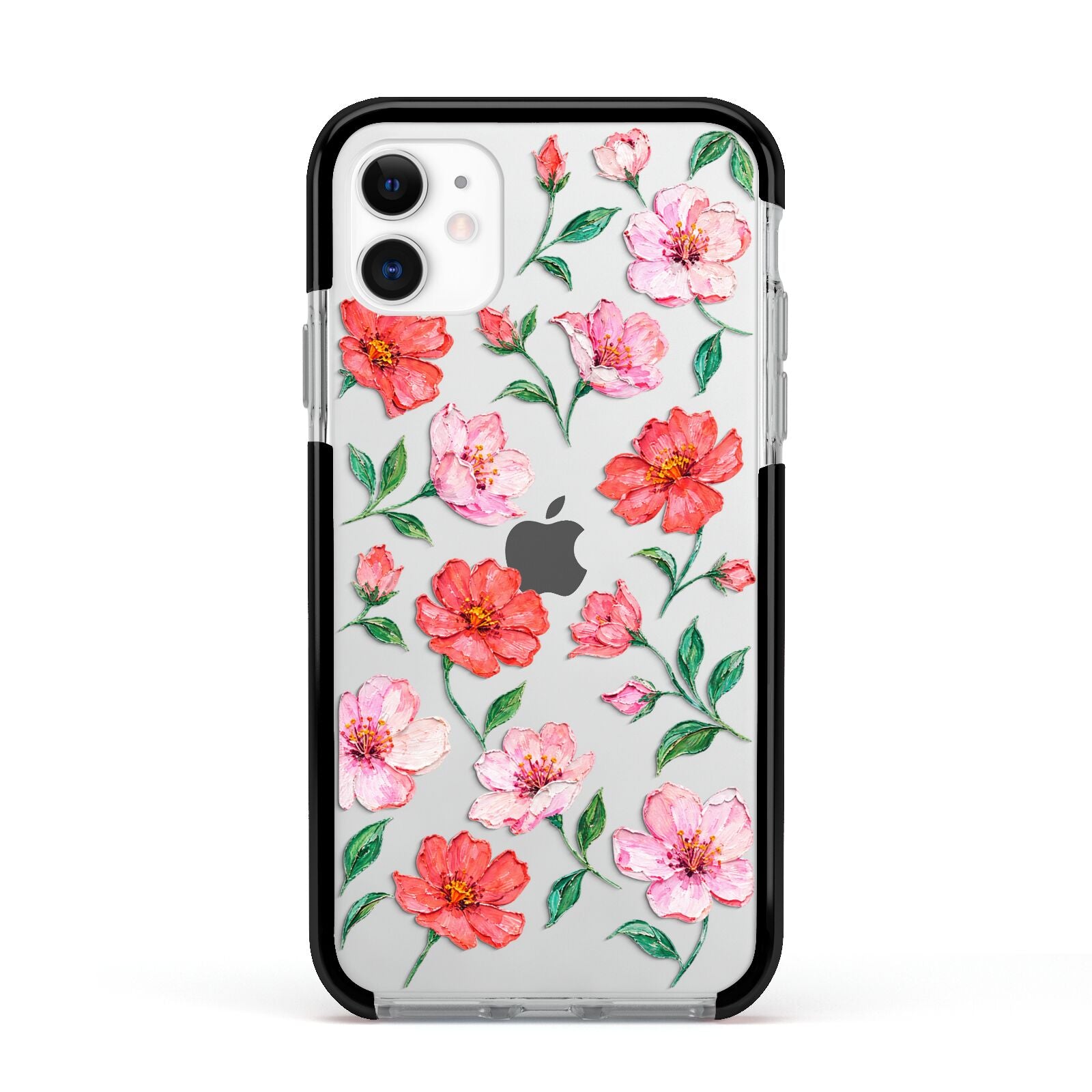 Coral Muse Apple iPhone 11 in White with Black Impact Case
