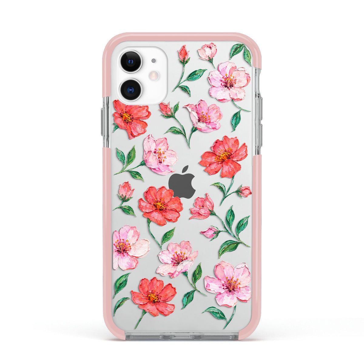 Coral Muse Apple iPhone 11 in White with Pink Impact Case