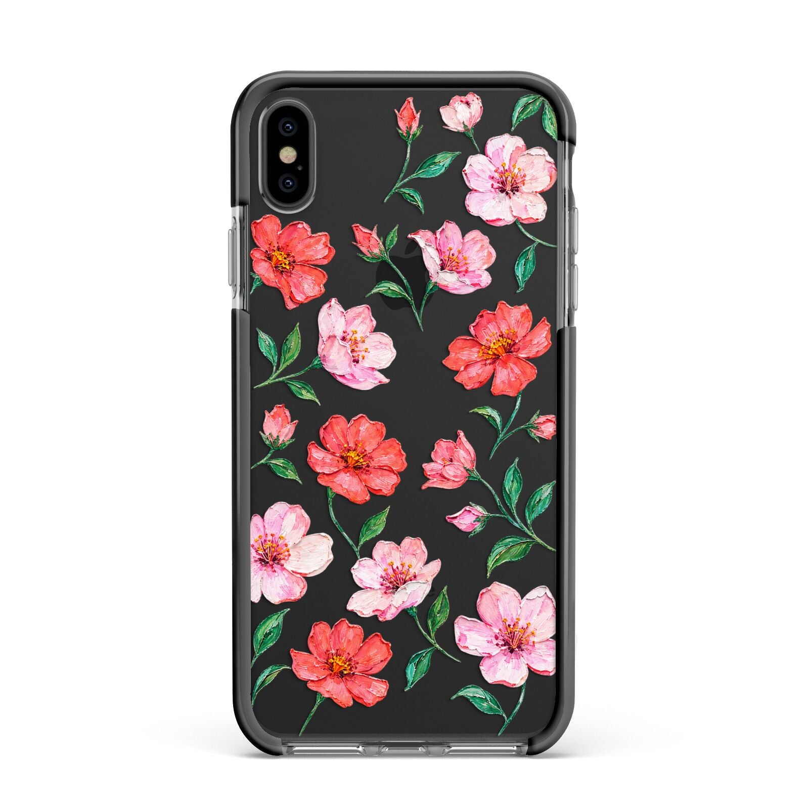 Coral Muse Apple iPhone Xs Max Impact Case Black Edge on Black Phone