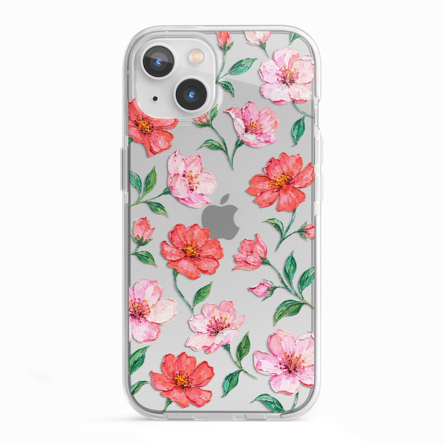 Coral Muse iPhone 13 TPU Impact Case with White Edges