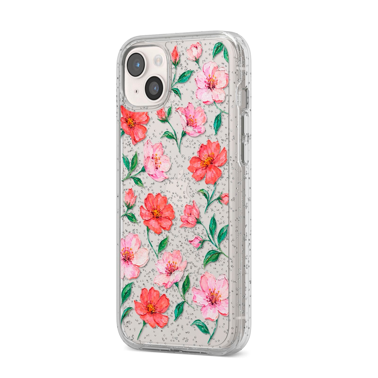 Coral Muse iPhone 14 Plus Glitter Tough Case Starlight Angled Image