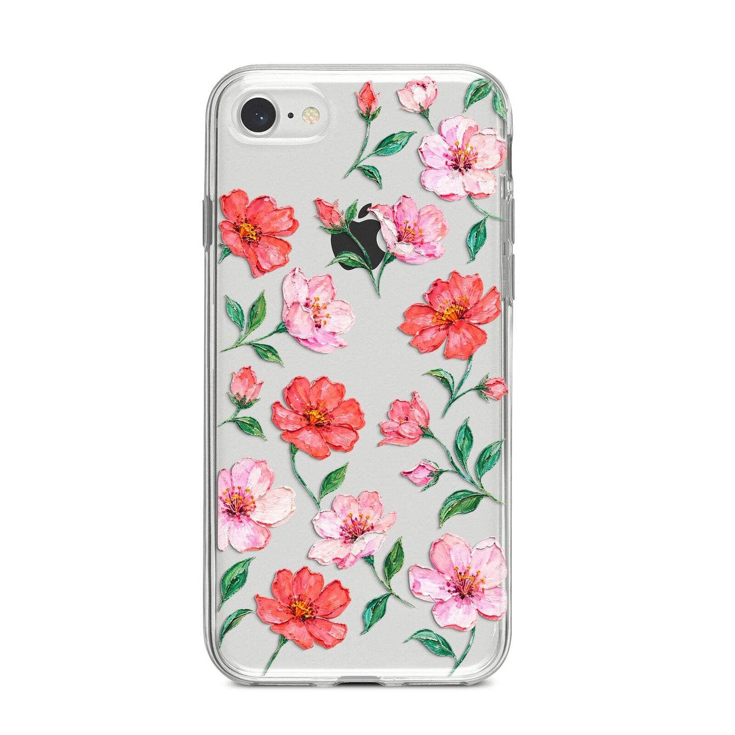 Coral Muse iPhone 8 Bumper Case on Silver iPhone