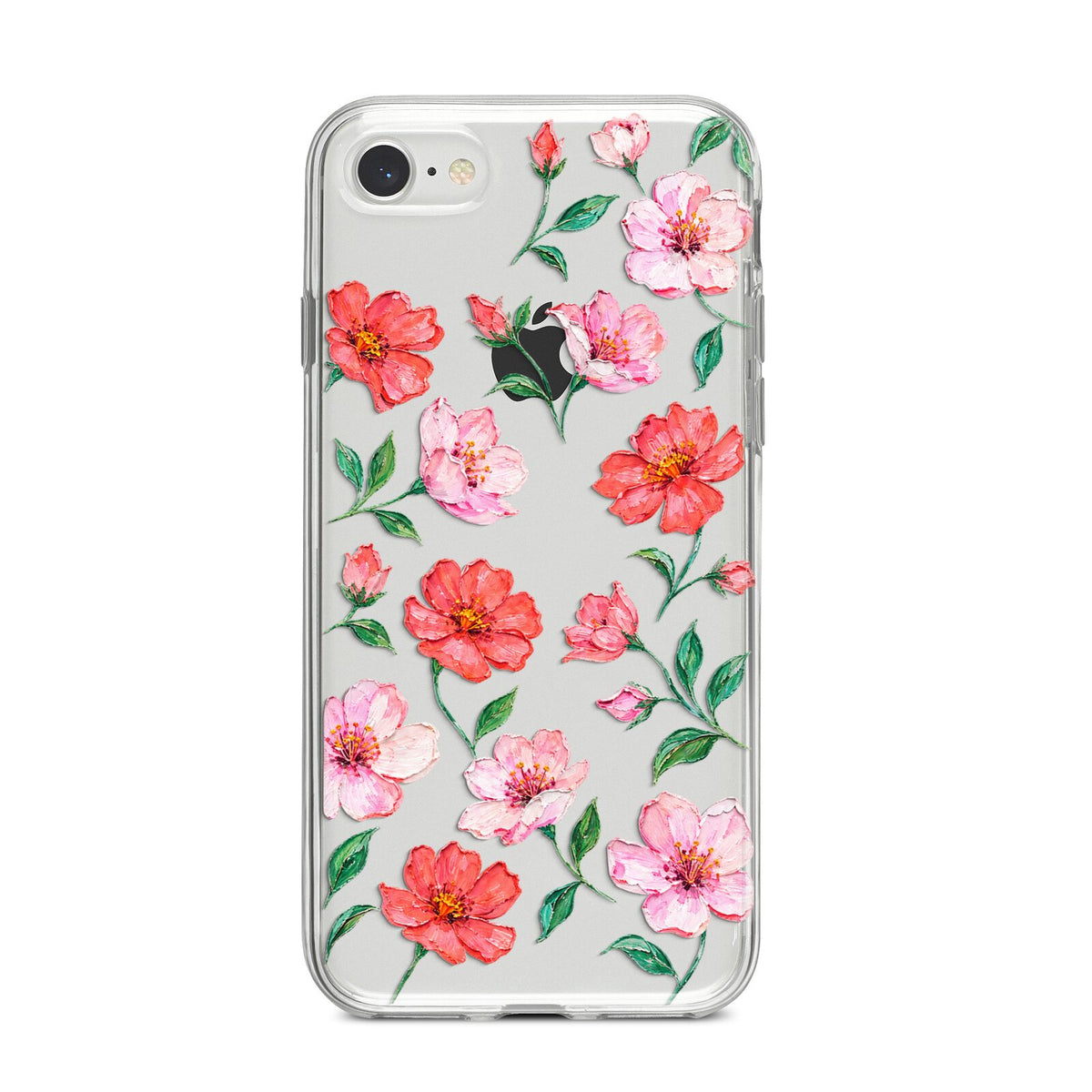 Coral Muse iPhone 8 Bumper Case on Silver iPhone