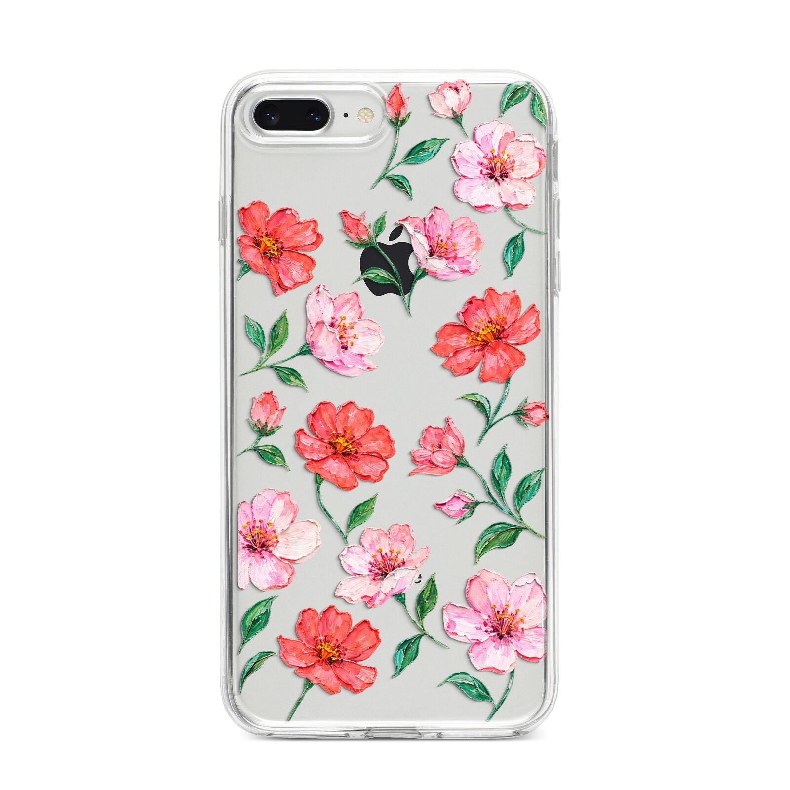 Coral Muse iPhone 8 Plus Bumper Case on Silver iPhone