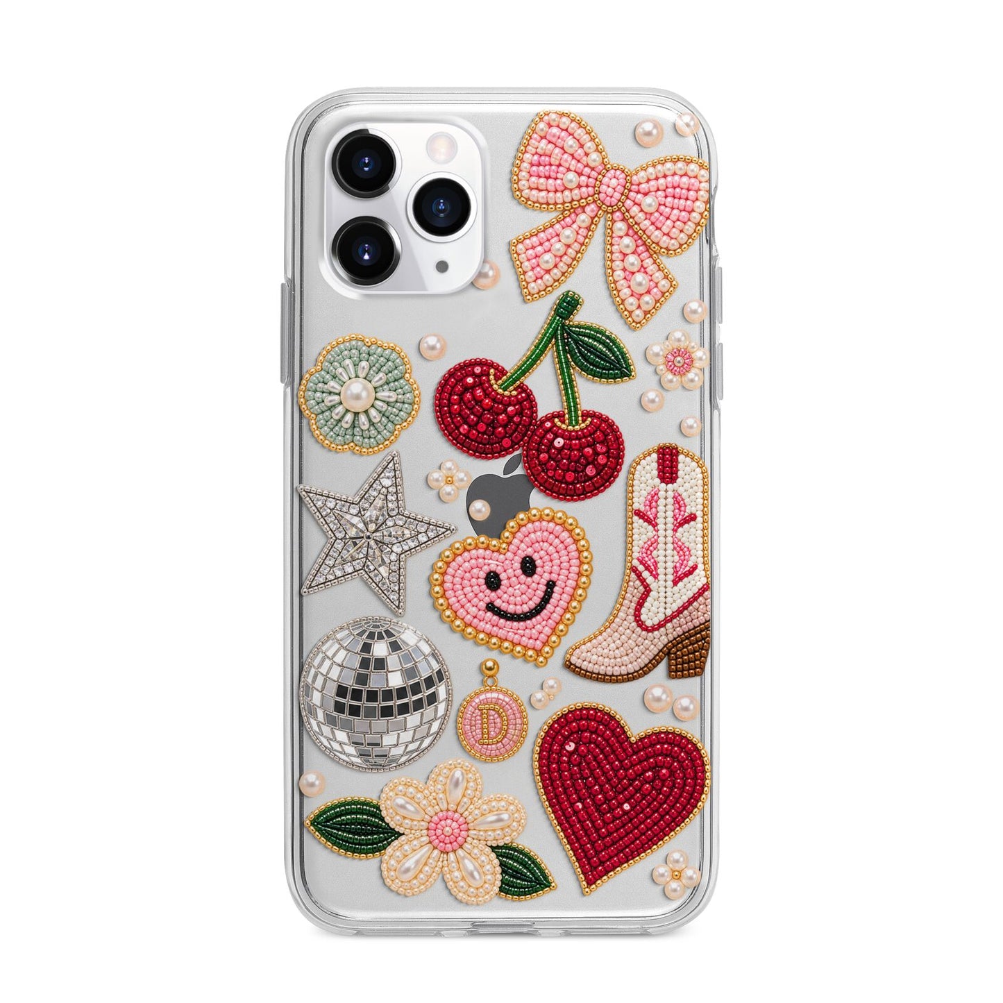 Cowgirl Keepsakes Beaded Charms Apple iPhone 11 Pro Max in Silver with Bumper Case