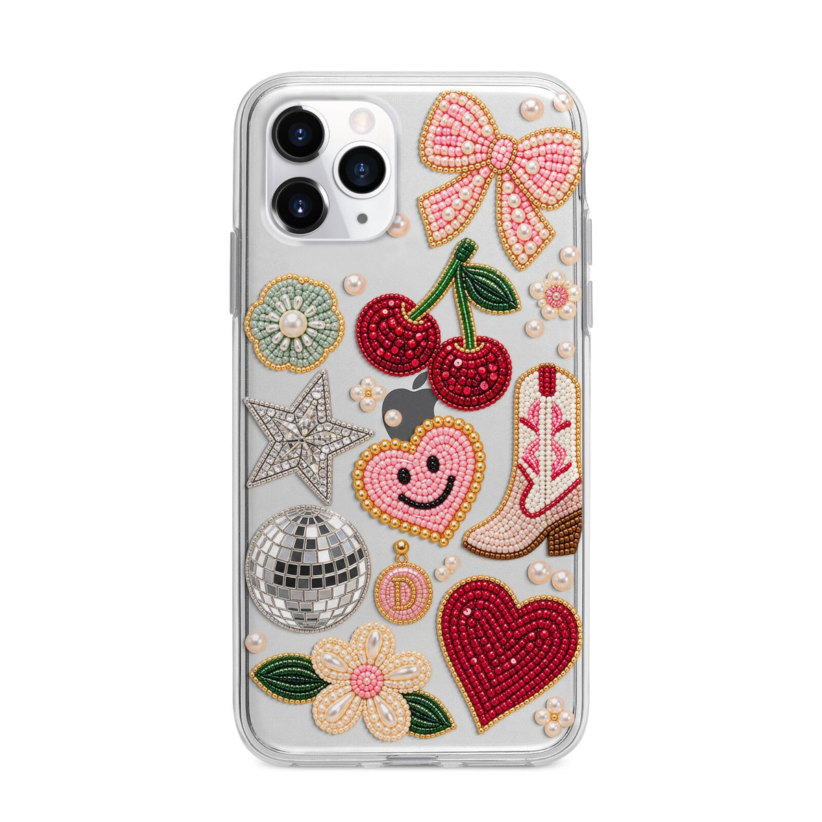 Cowgirl Keepsakes Beaded Charms Apple iPhone 11 Pro in Silver with Bumper Case