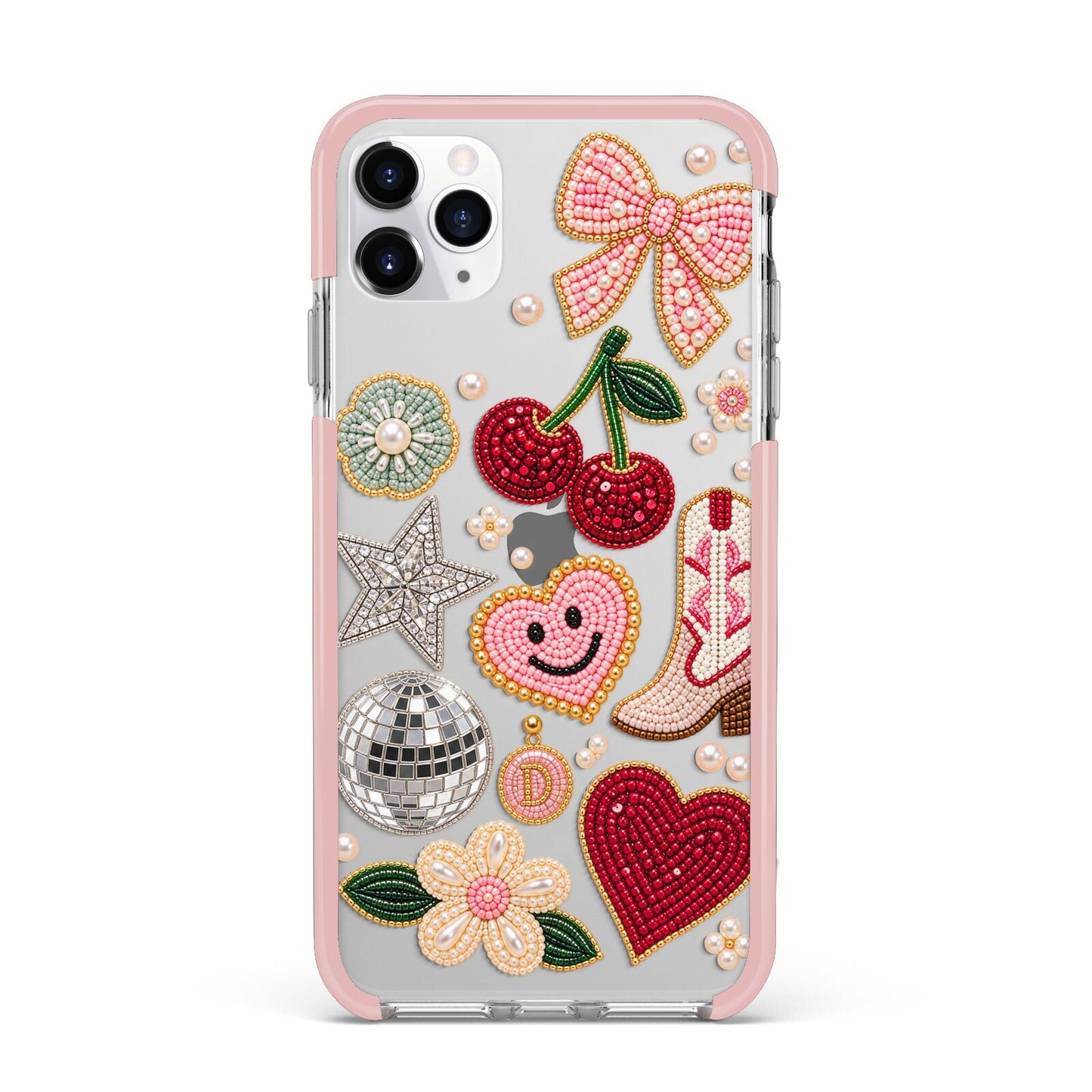 Cowgirl Keepsakes Beaded Charms iPhone 11 Pro Max Impact Pink Edge Case