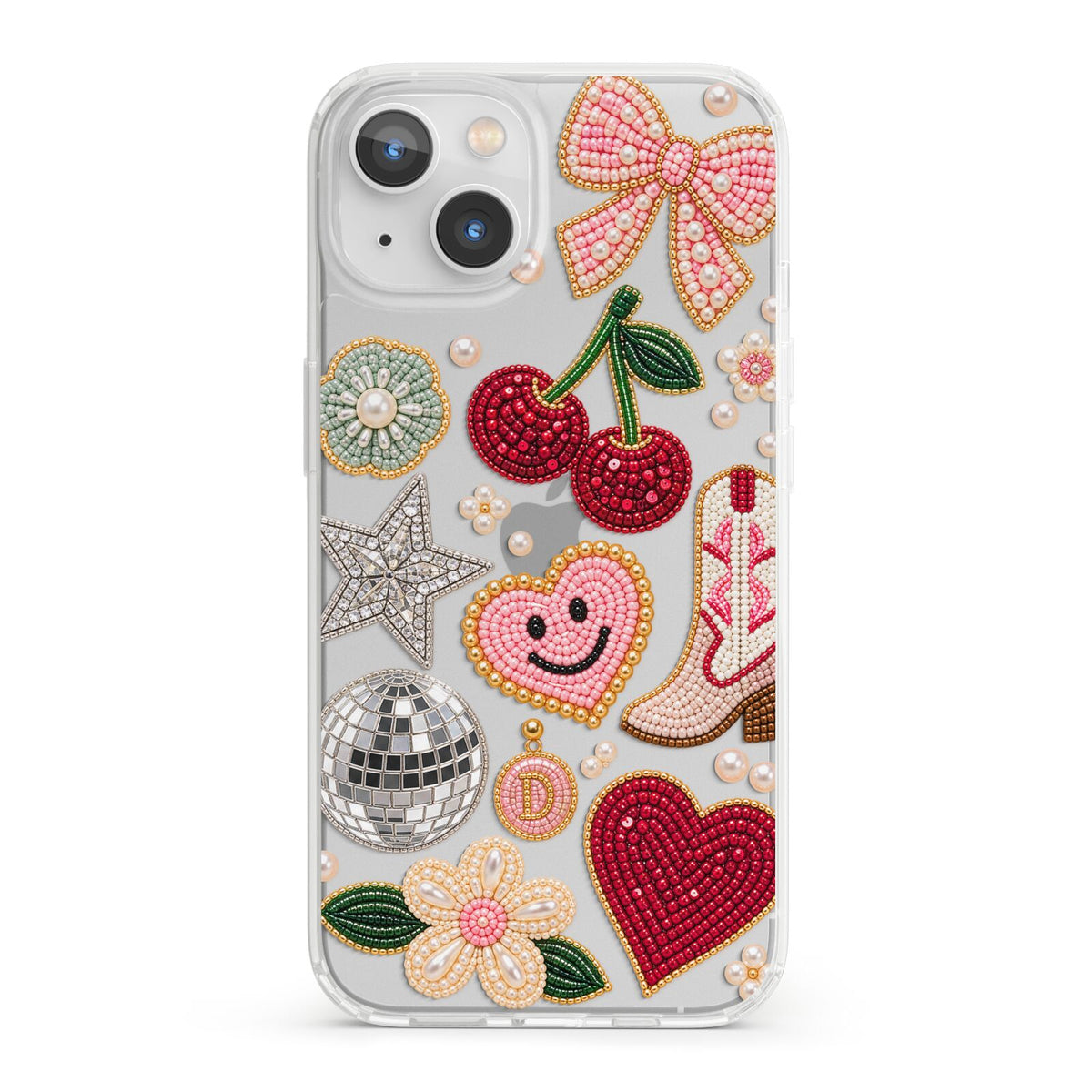 Cowgirl Keepsakes Beaded Charms iPhone 13 Clear Bumper Case
