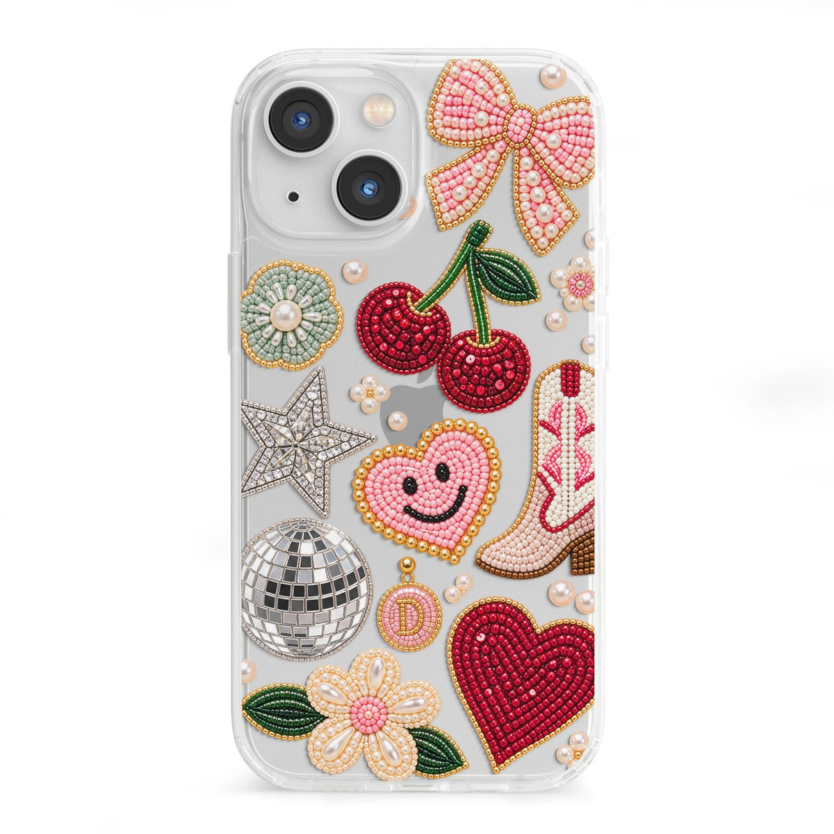 Cowgirl Keepsakes Beaded Charms iPhone 13 Mini Clear Bumper Case