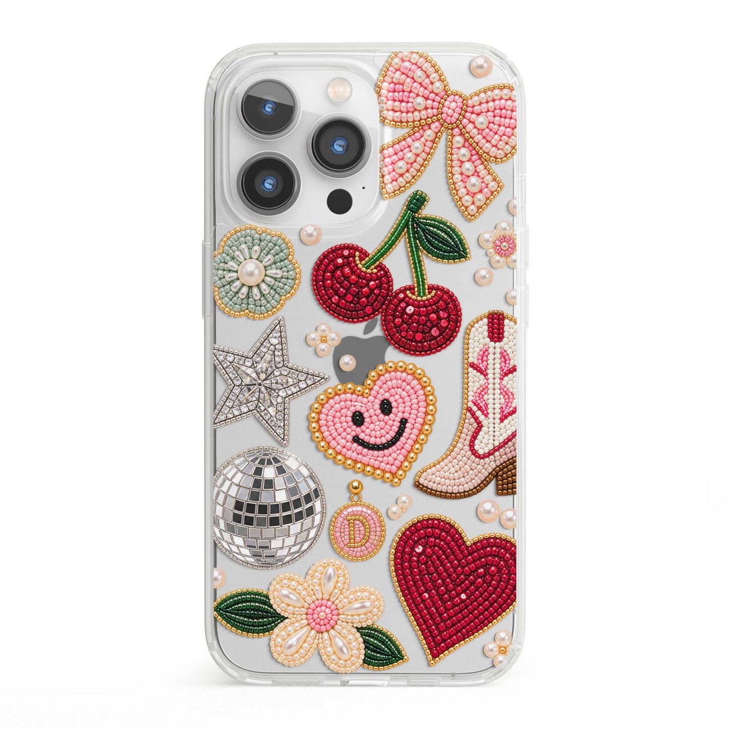 Cowgirl Keepsakes Beaded Charms iPhone 13 Pro Clear Bumper Case