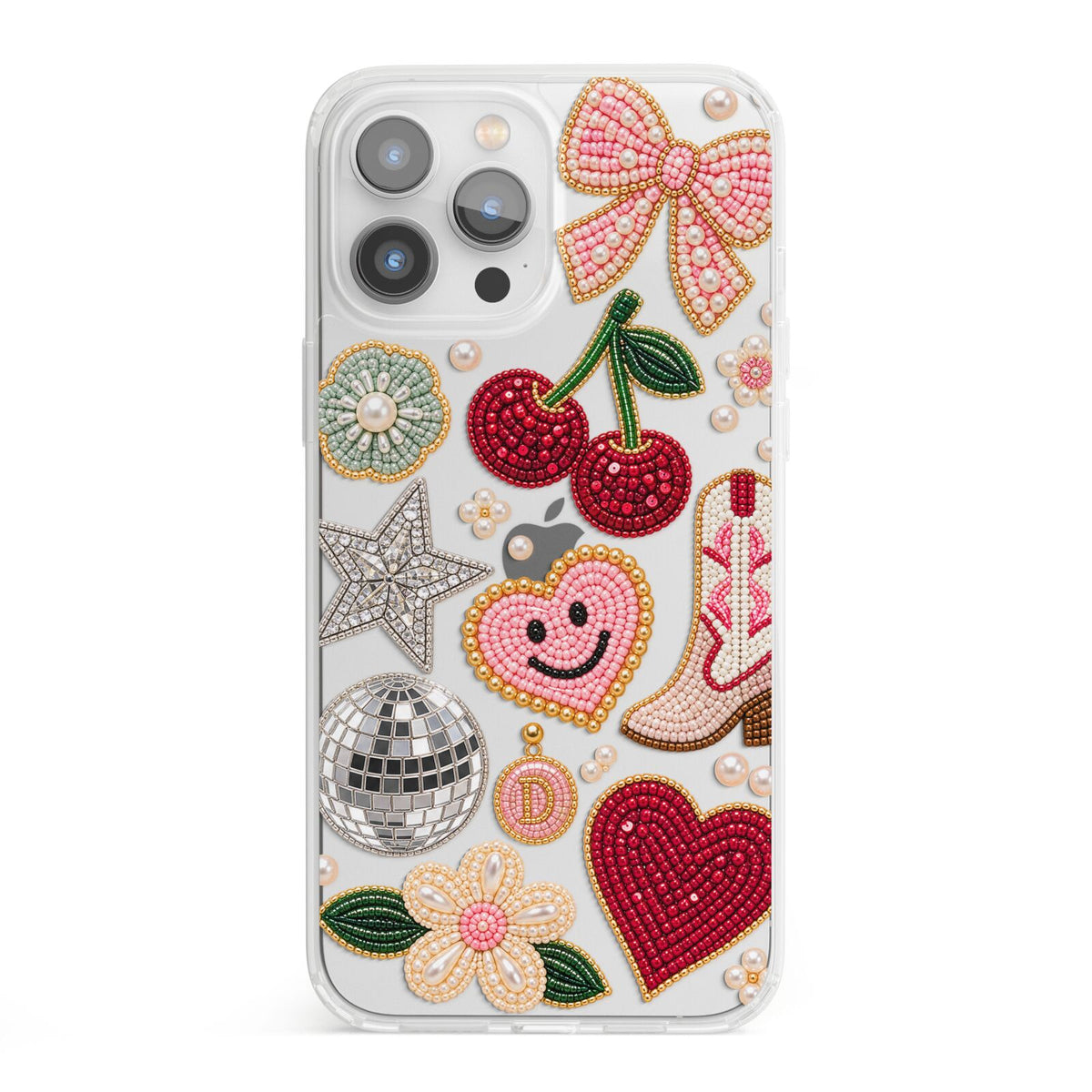 Cowgirl Keepsakes Beaded Charms iPhone 13 Pro Max Clear Bumper Case
