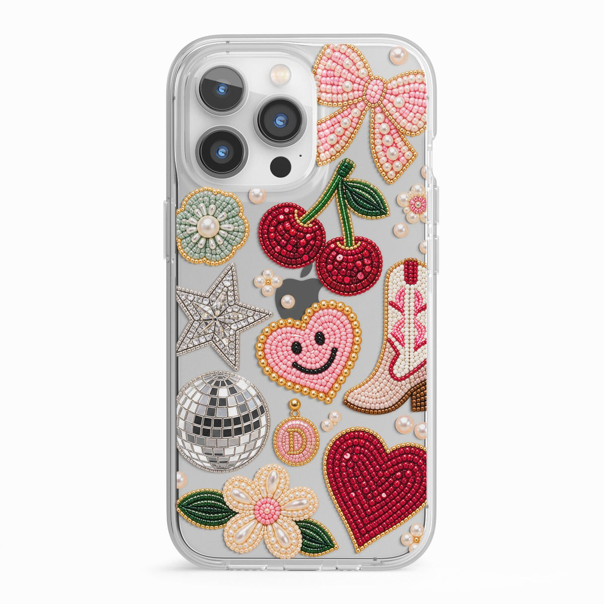 Cowgirl Keepsakes Beaded Charms iPhone 13 Pro TPU Impact Case with White Edges