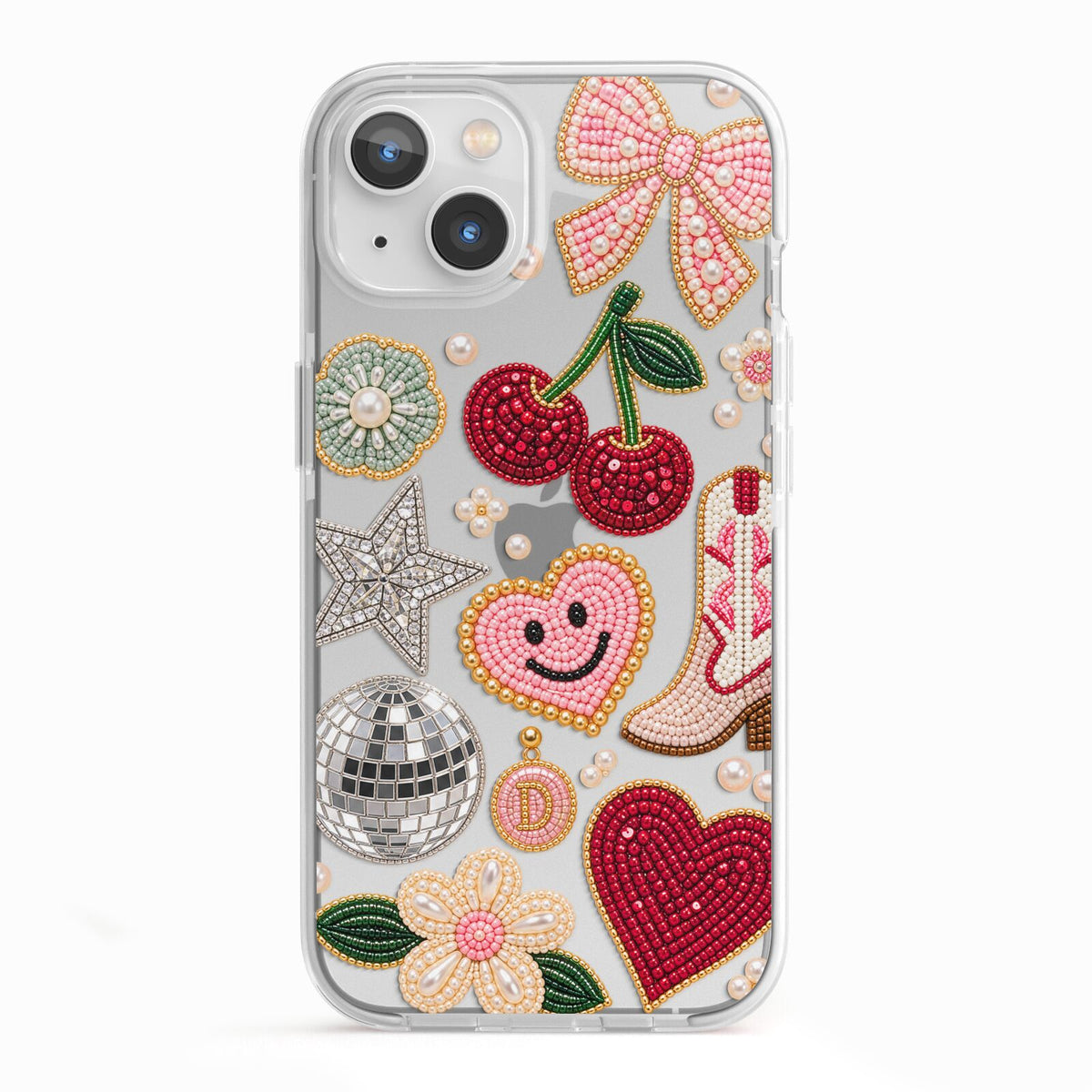 Cowgirl Keepsakes Beaded Charms iPhone 13 TPU Impact Case with White Edges