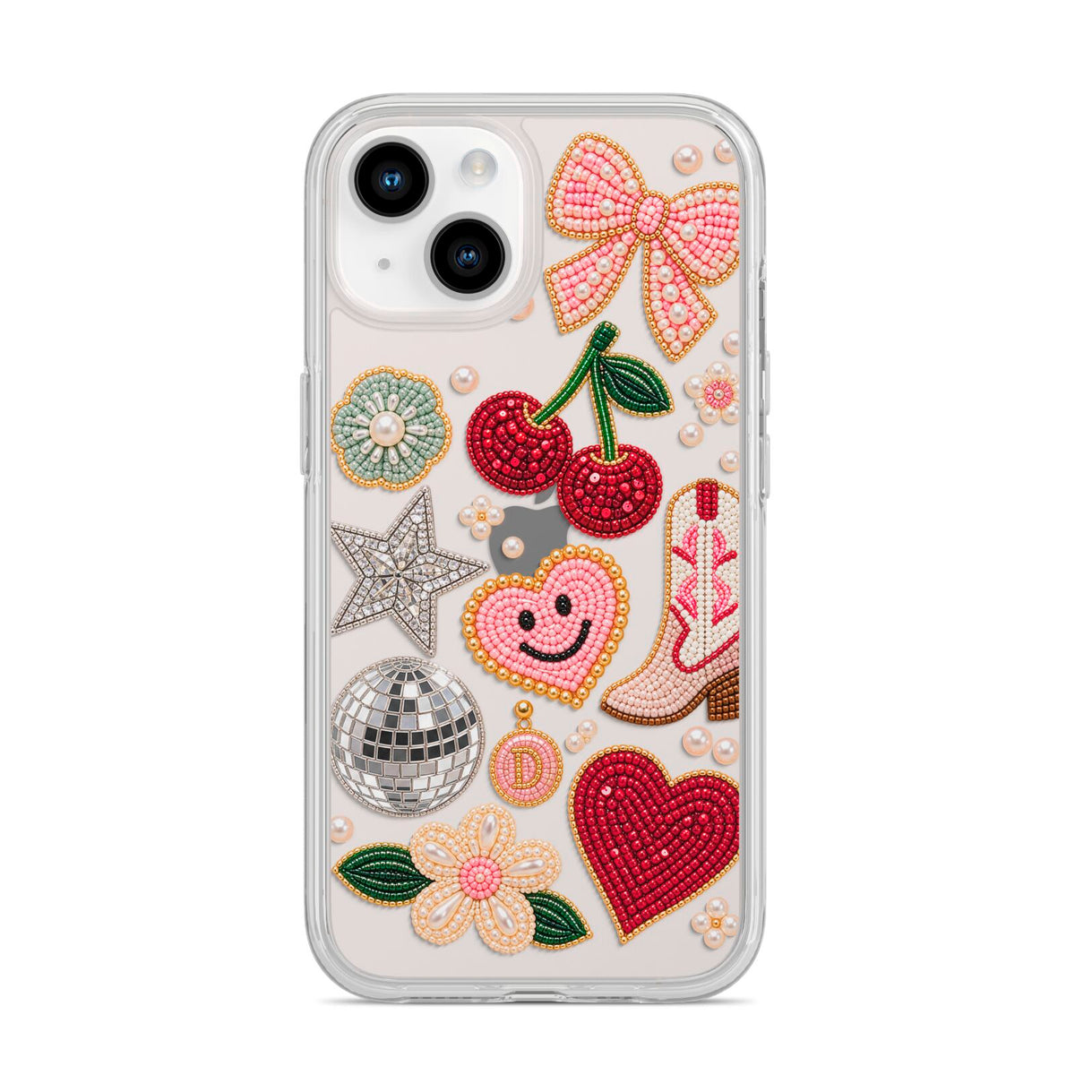 Cowgirl Keepsakes Beaded Charms iPhone 14 Clear Tough Case Starlight