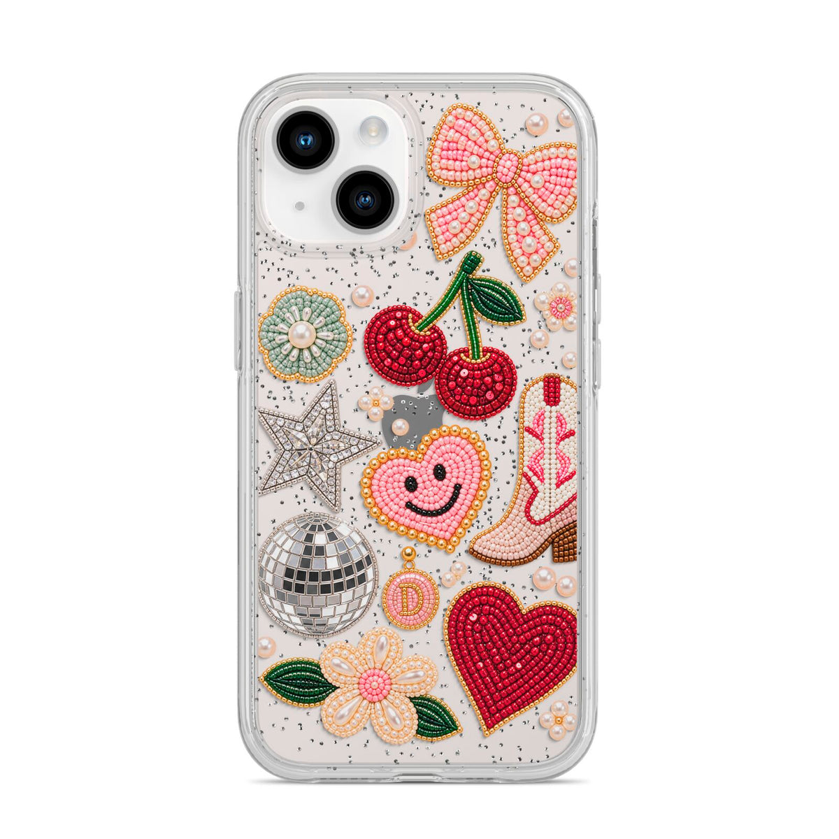 Cowgirl Keepsakes Beaded Charms iPhone 14 Glitter Tough Case Starlight