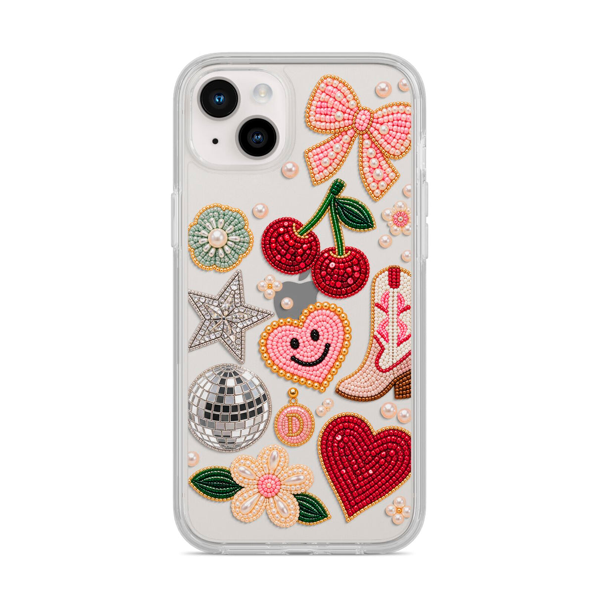 Cowgirl Keepsakes Beaded Charms iPhone 14 Plus Clear Tough Case Starlight
