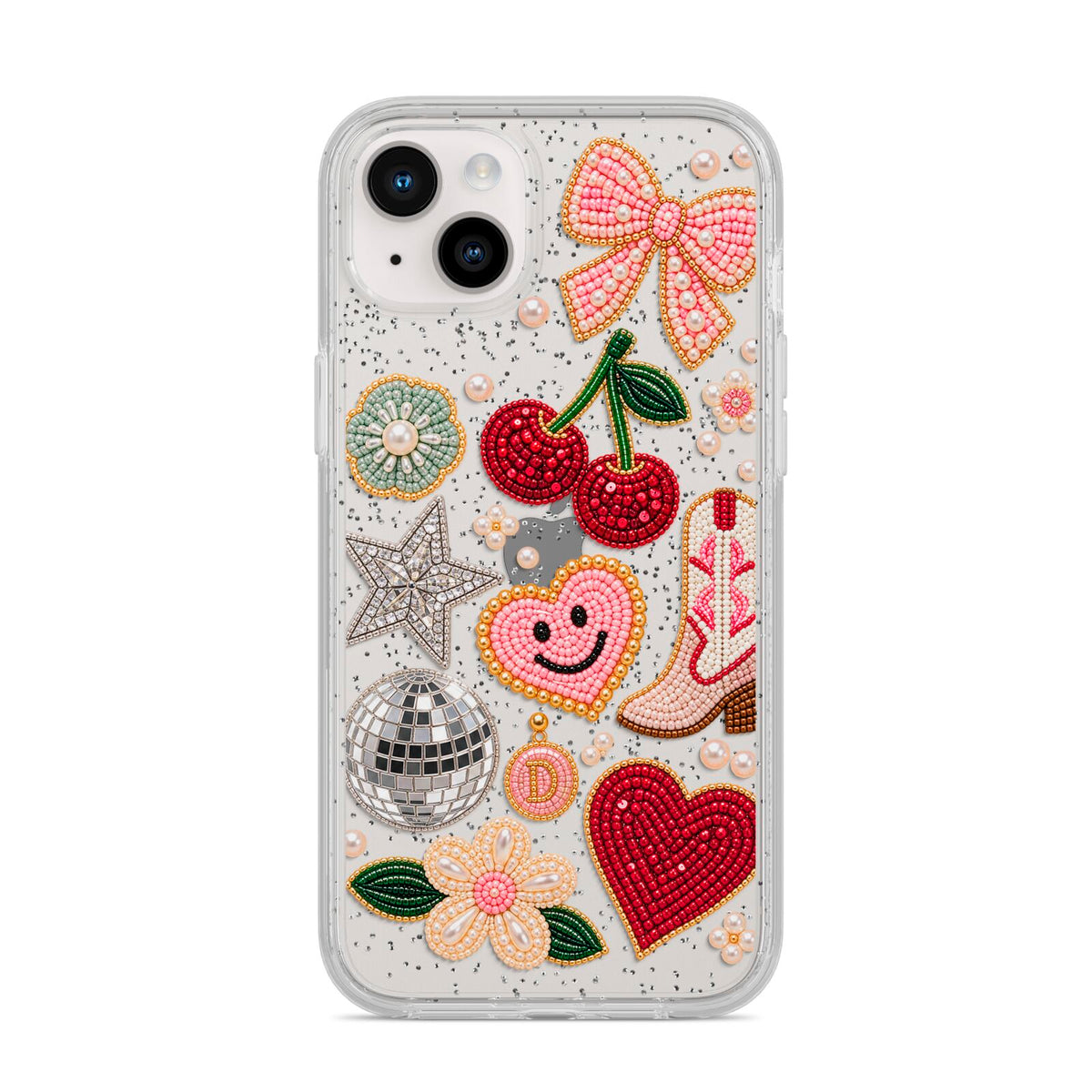 Cowgirl Keepsakes Beaded Charms iPhone 14 Plus Glitter Tough Case Starlight