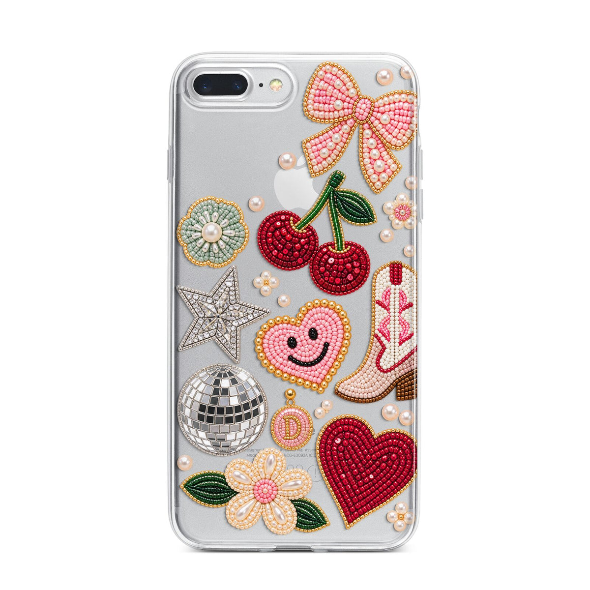 Cowgirl Keepsakes Beaded Charms iPhone 7 Plus Bumper Case on Silver iPhone