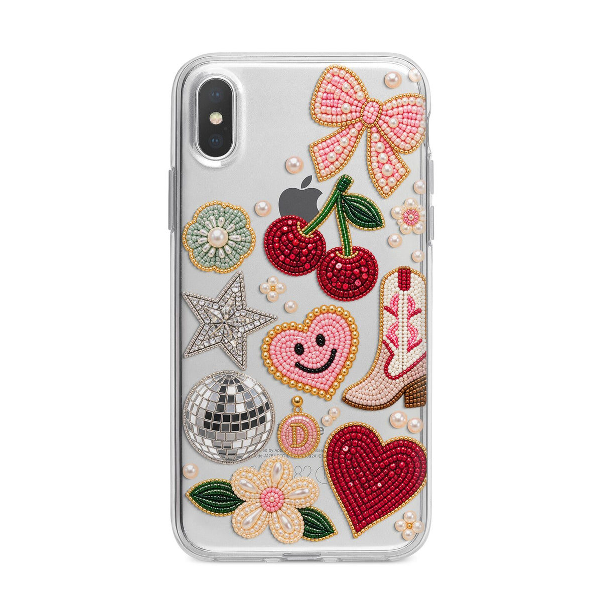 Cowgirl Keepsakes Beaded Charms iPhone X Bumper Case on Silver iPhone Alternative Image 1