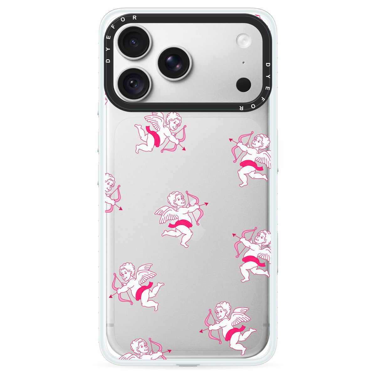 Cupid iPhone 18 Pro Black Impact Pre order Case on Silver phone