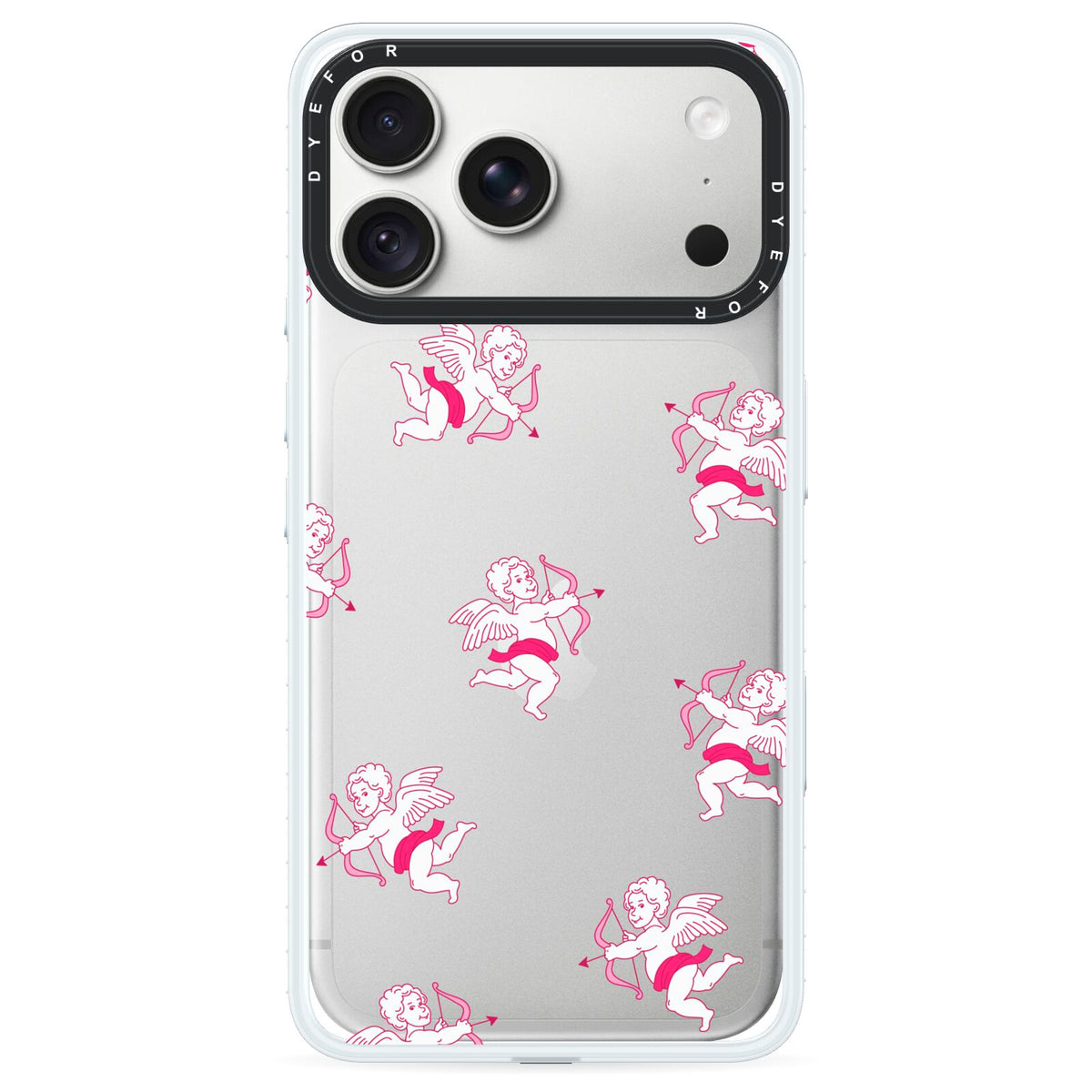 Cupid iPhone 18 Pro Max Black Impact Pre order Case on Silver phone