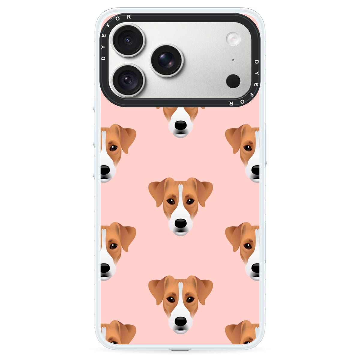 Custom Dog iPhone 18 Pro Black Impact Pre order Case on Silver phone