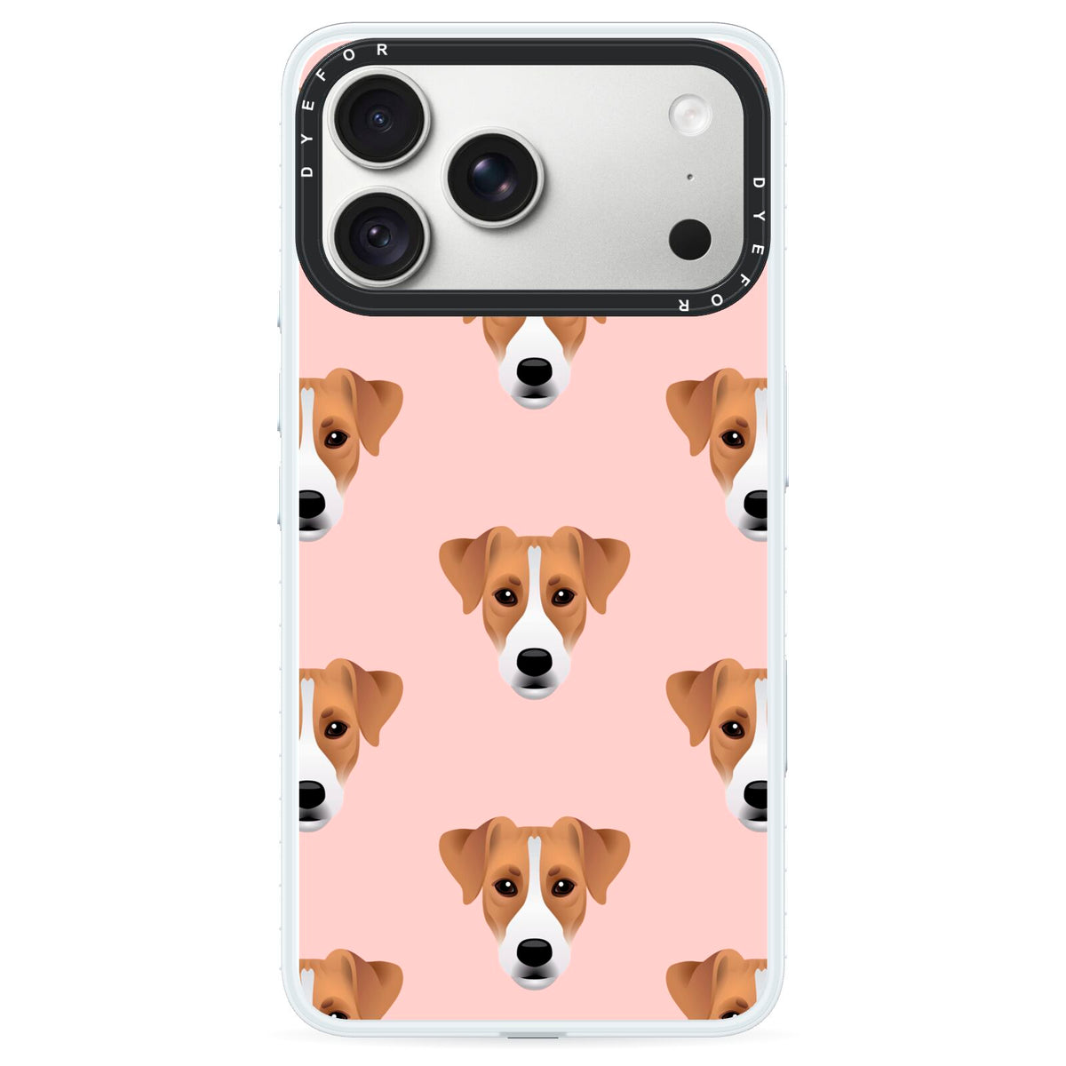 Custom Dog iPhone 18 Pro Max Black Impact Pre order Case on Silver phone