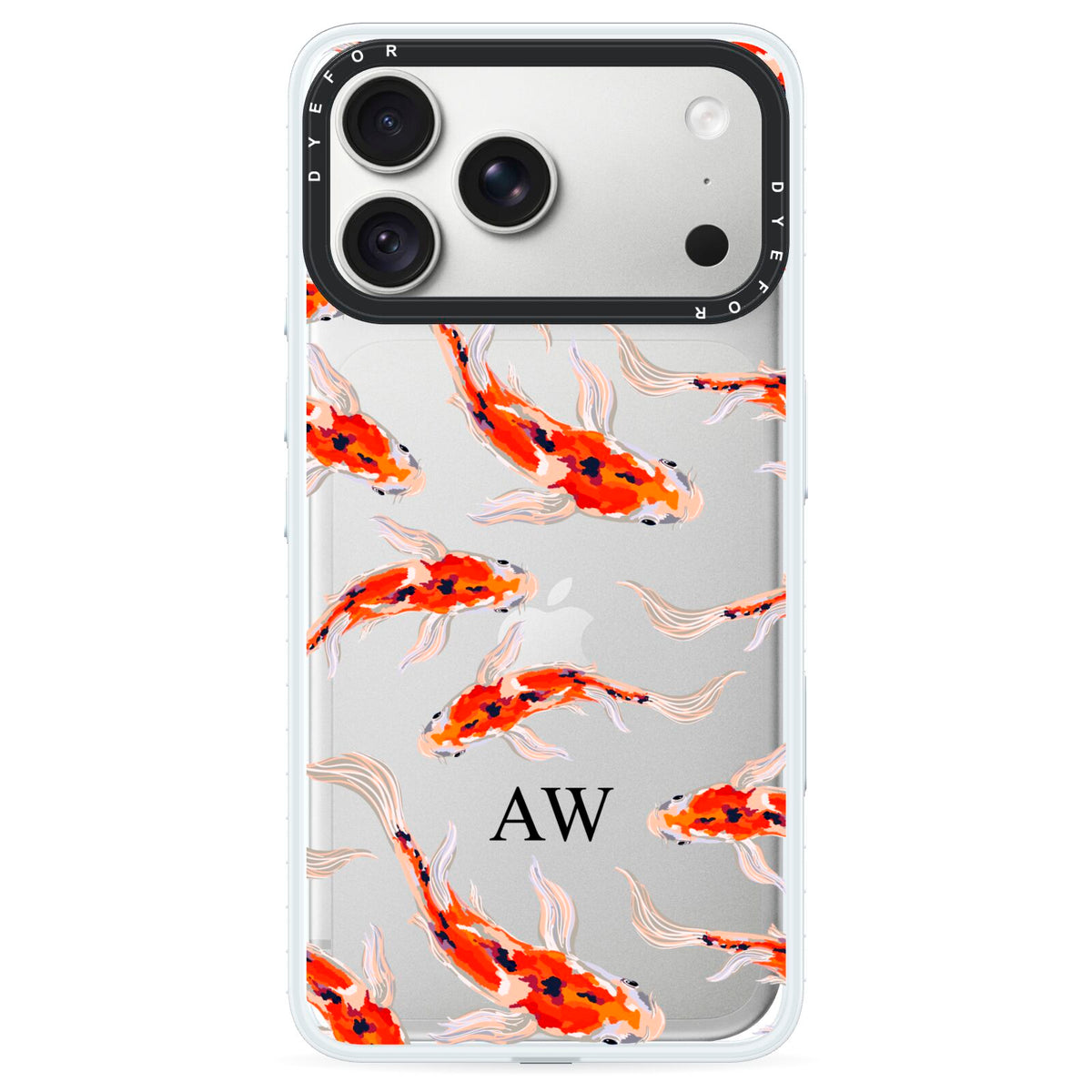 Custom Koi Fish iPhone 18 Pro Max Black Impact Pre order Case on Silver phone