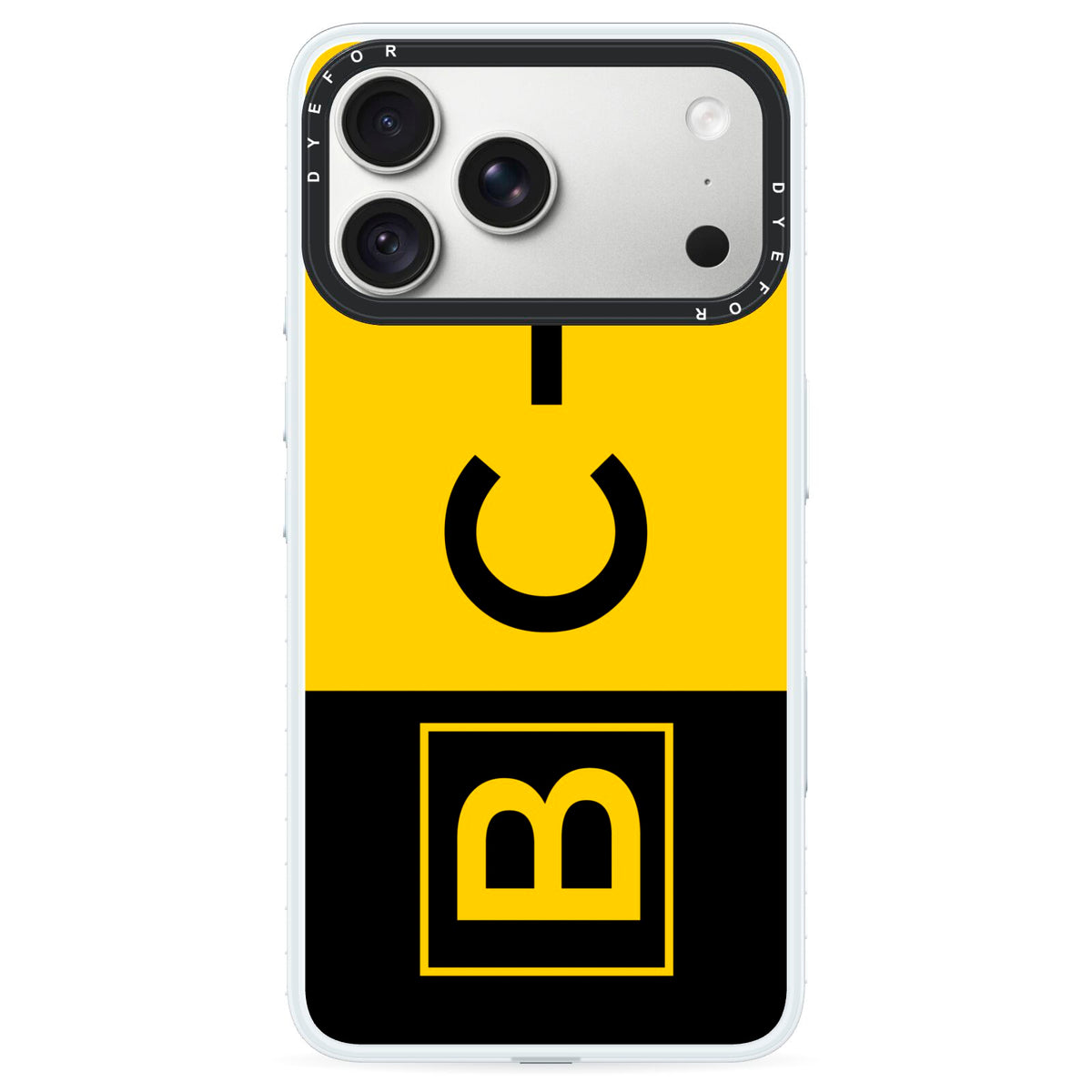 Custom Location Direction Airport Sign iPhone 18 Pro Black Impact Pre order Case on Silver phone