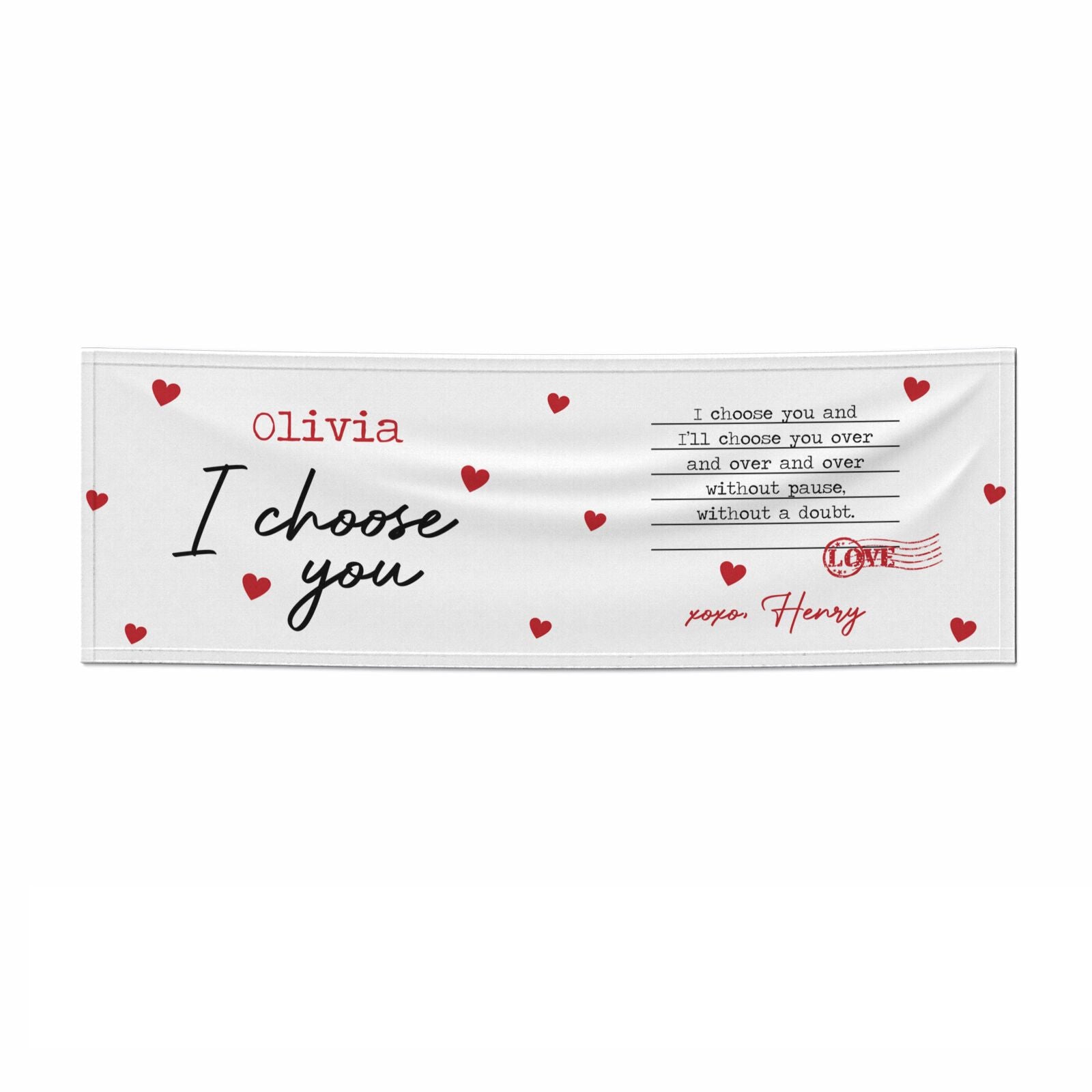Custom Love Letter 3x1 Paper Banner