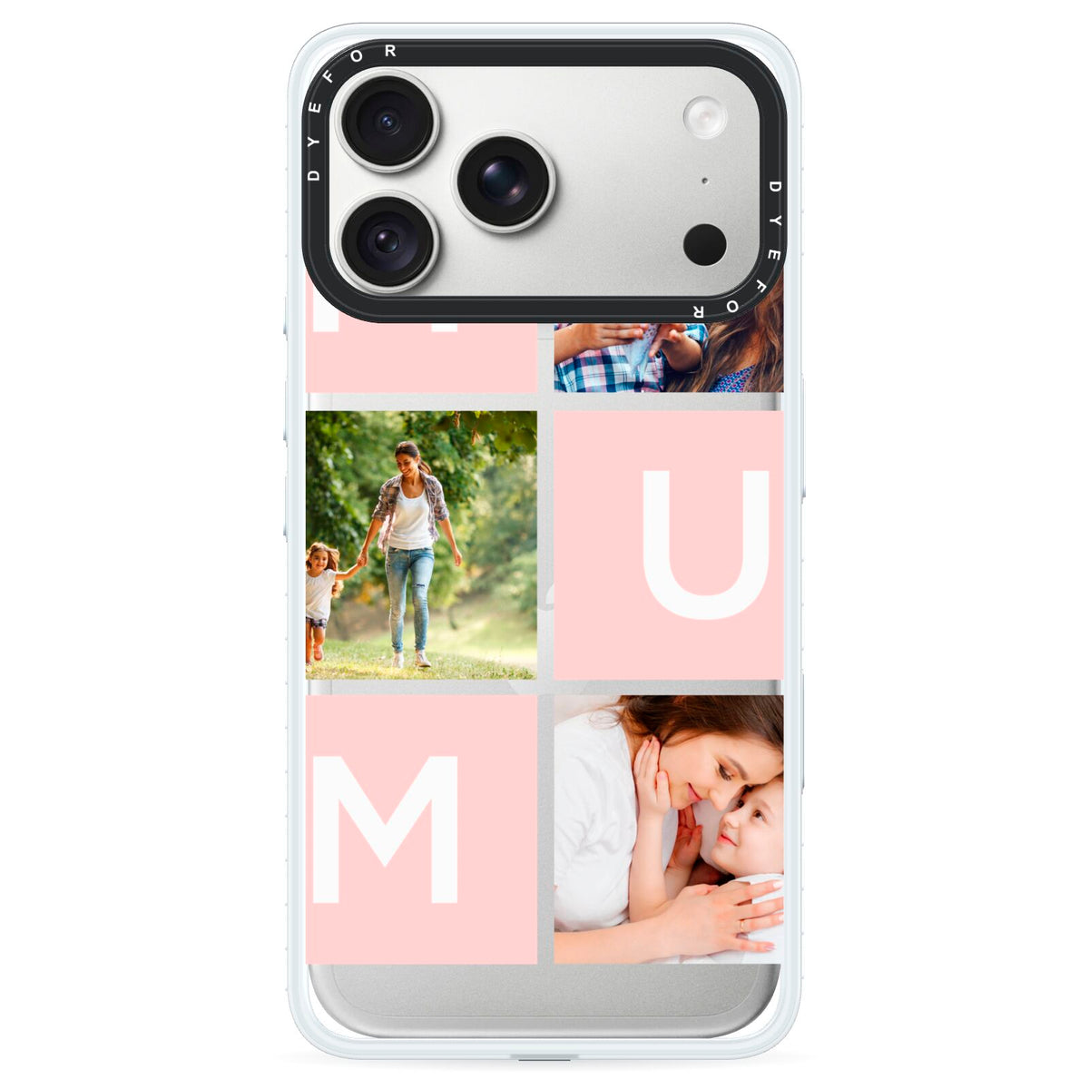 Custom Mothers Day Photo iPhone 18 Pro Max Black Impact Pre order Case on Silver phone