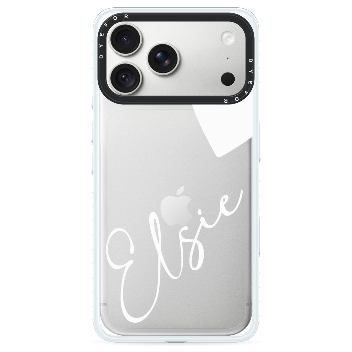 Custom Name Heart iPhone 18 Pro Max Black Impact Pre order Case on Silver phone