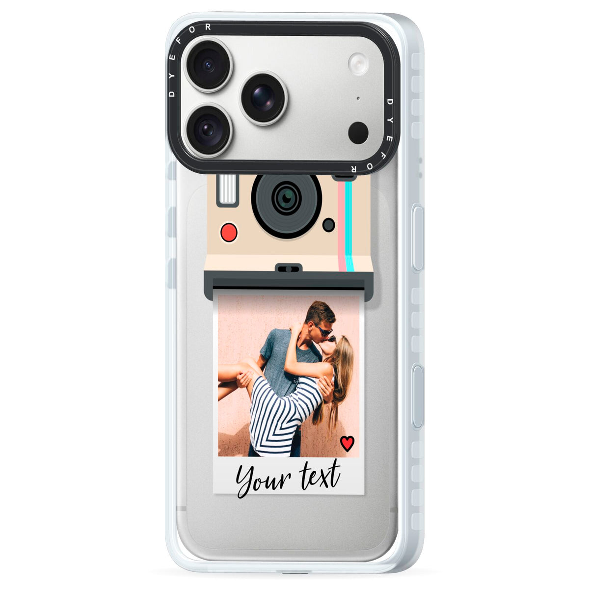 Custom Retro Photo iPhone 18 Pro Max Black Impact Pre order Case Side Angle on Silver phone