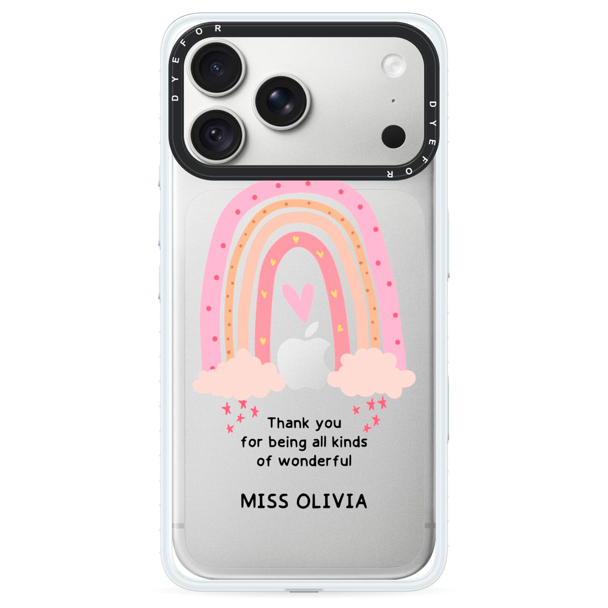 Custom Thank You Teacher iPhone 18 Pro Max Black Impact Pre order Case on Silver phone