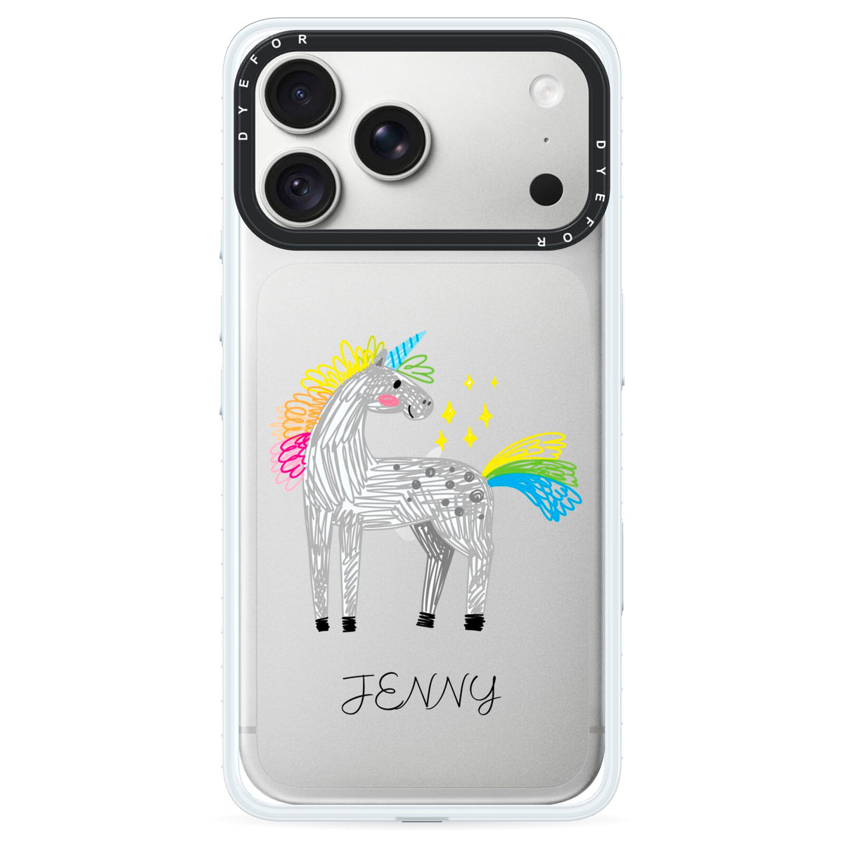 Custom Unicorn iPhone 18 Pro Max Black Impact Pre order Case on Silver phone
