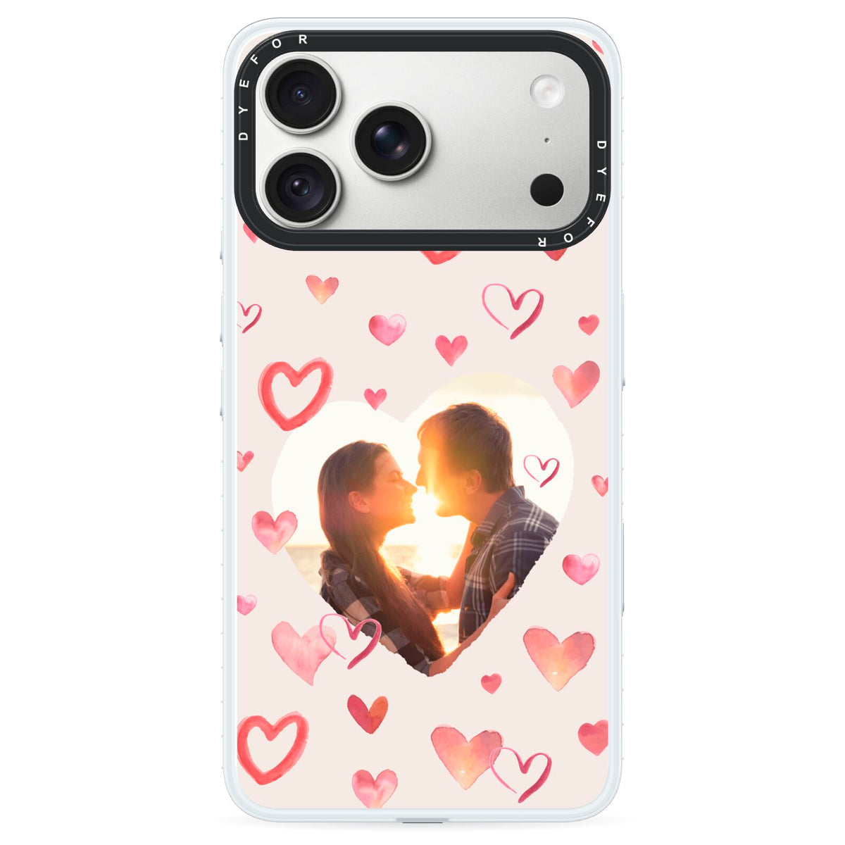 Custom Valentines Day Photo iPhone 18 Pro Max Black Impact Pre order Case on Silver phone
