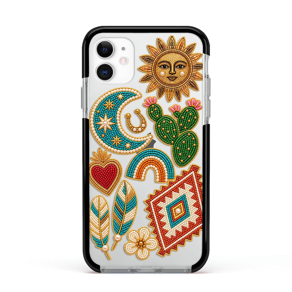 Desert Daydream Charms Apple iPhone 11 in White with Black Impact Case